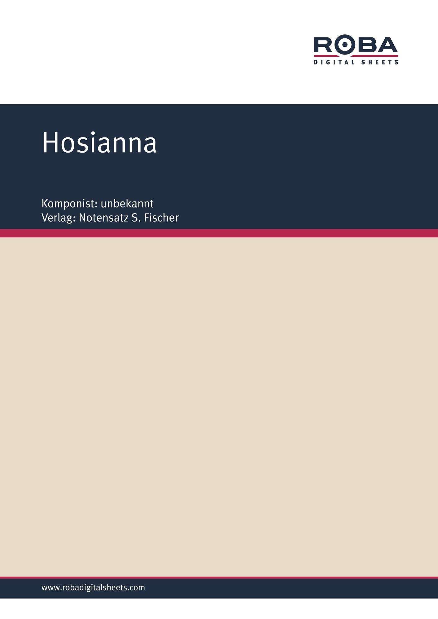 Hosianna: Sheet Music