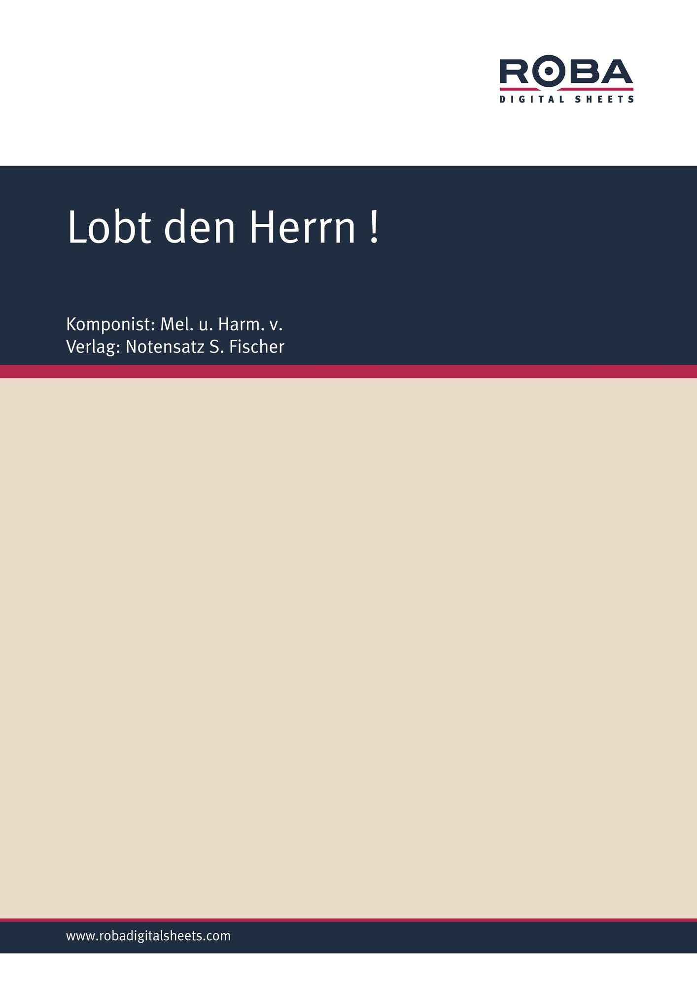 Lobt den Herrn !: Sheet Music