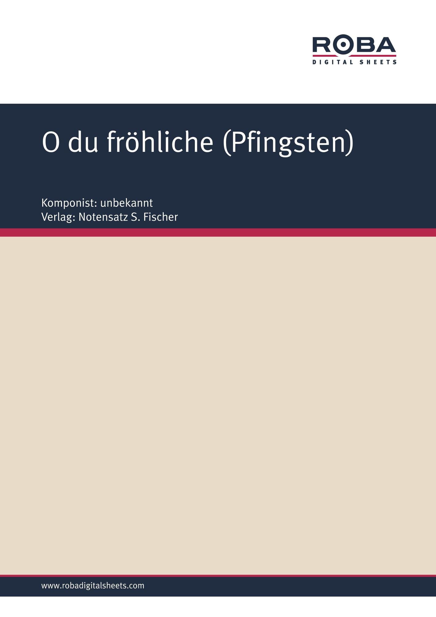 O du fröhliche (Pfingsten): Sheet Music