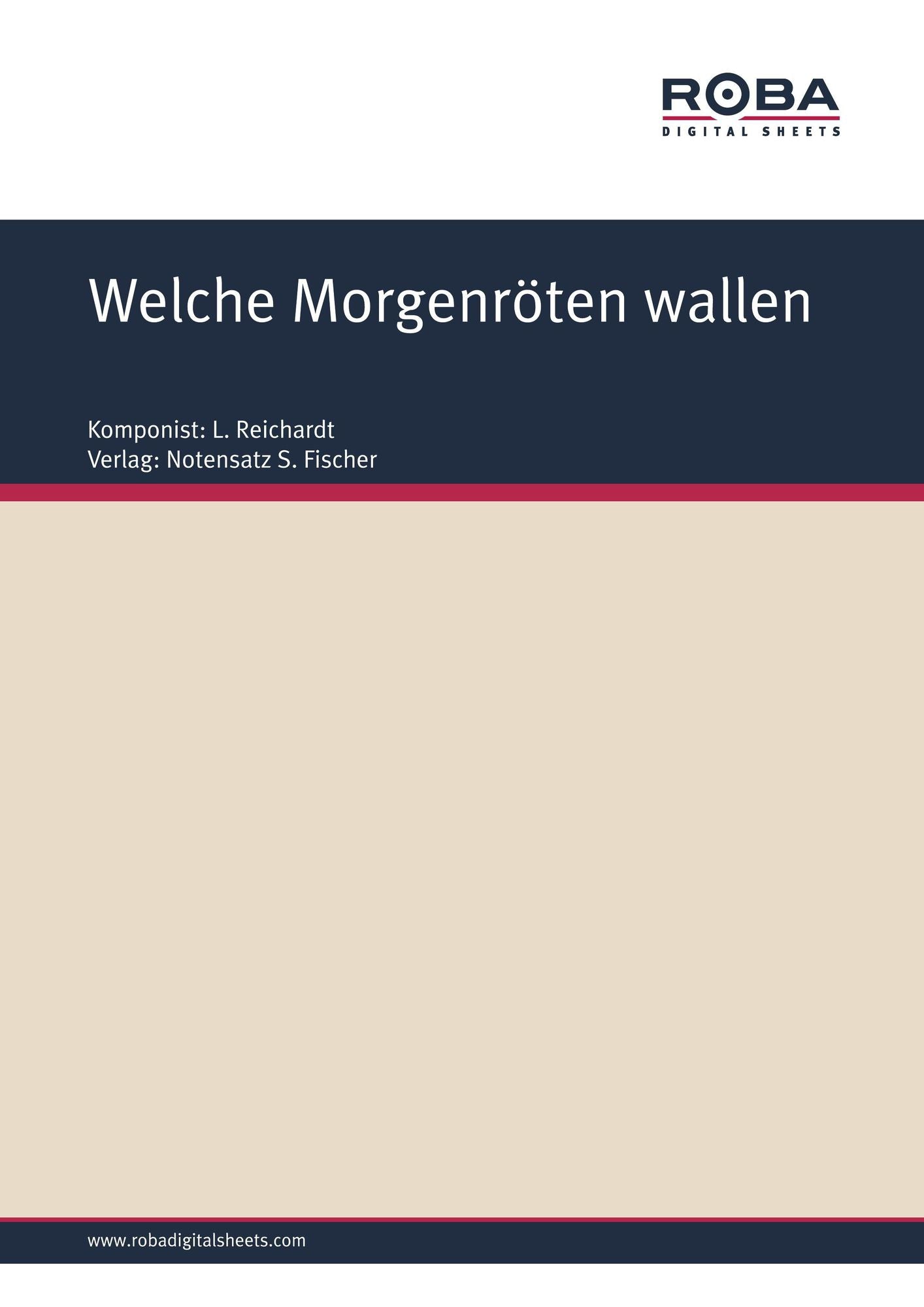 Welche Morgenröten wallen: Sheet Music
