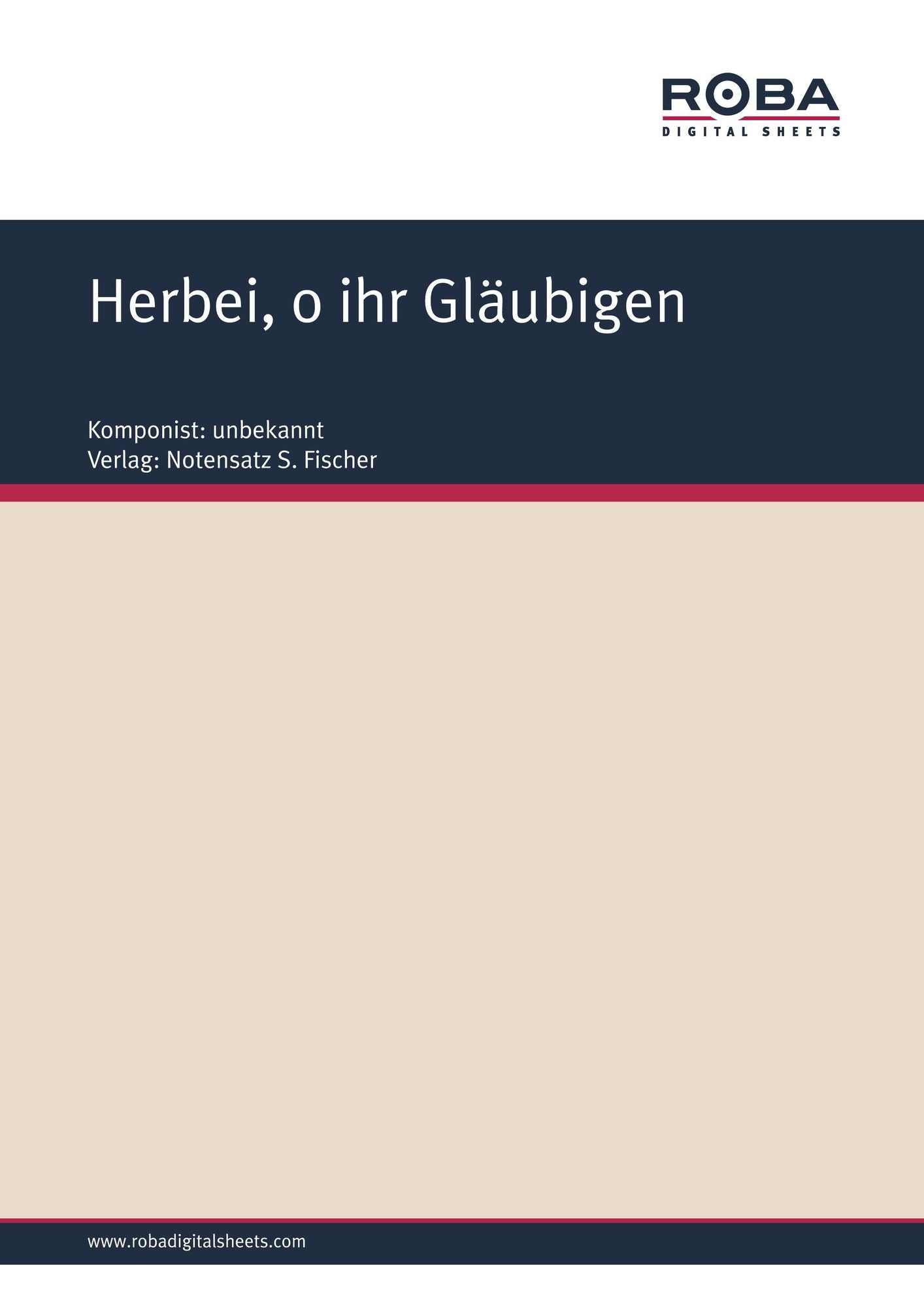 Herbei, o ihr Gläubigen: Sheet Music