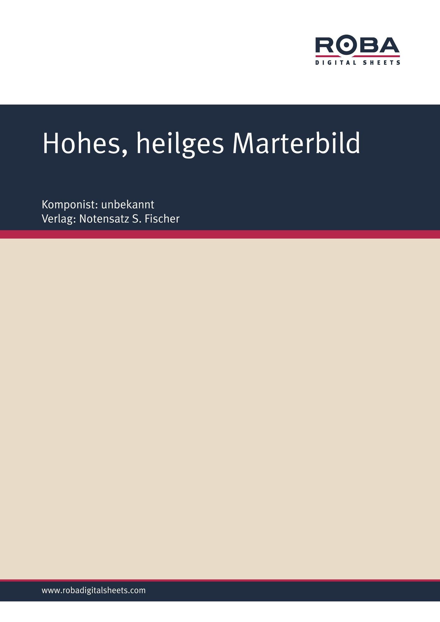 Hohes, heilges Marterbild: Sheet Music