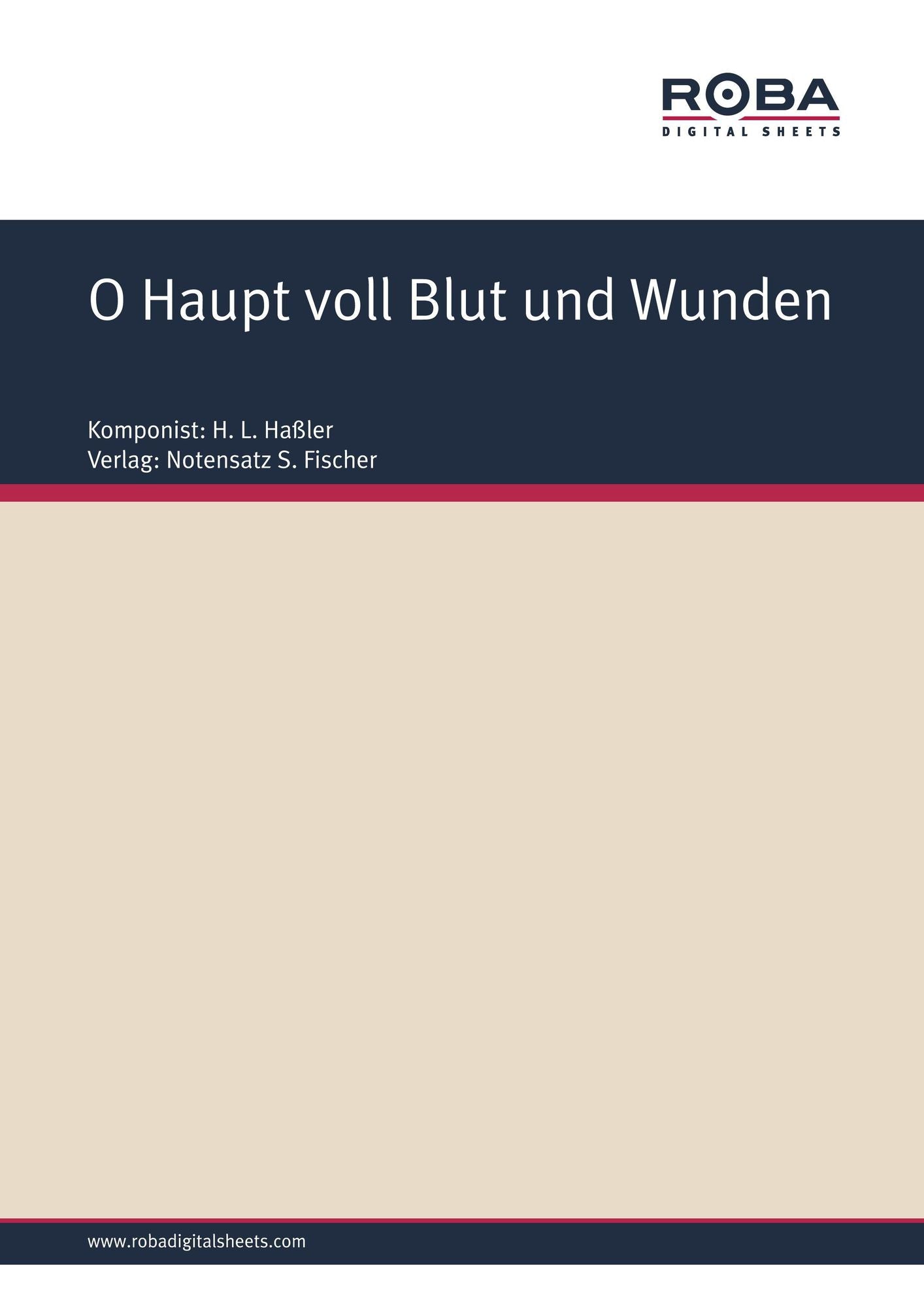O Haupt voll Blut und Wunden: Sheet Music