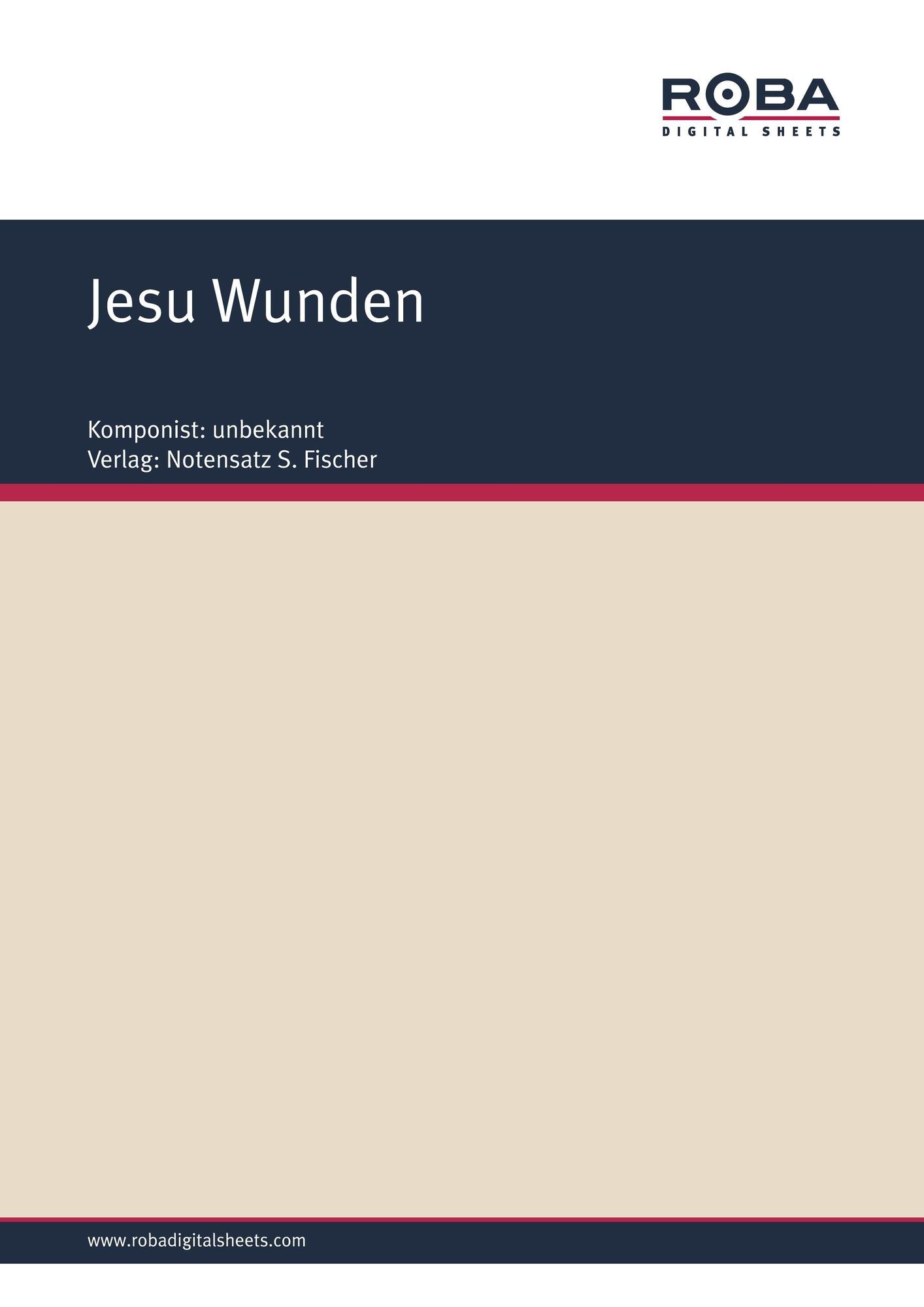 Jesu Wunden: Sheet Music