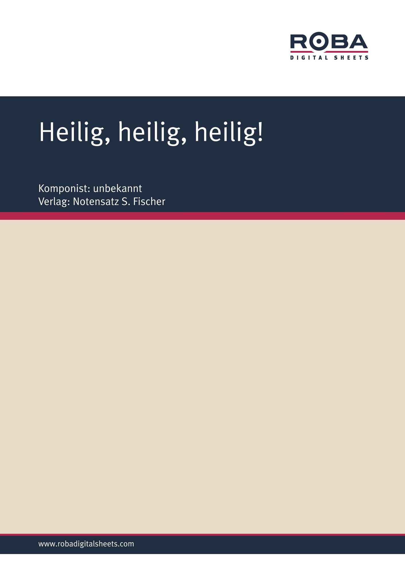 Heilig, heilig, heilig!: Sheet Music