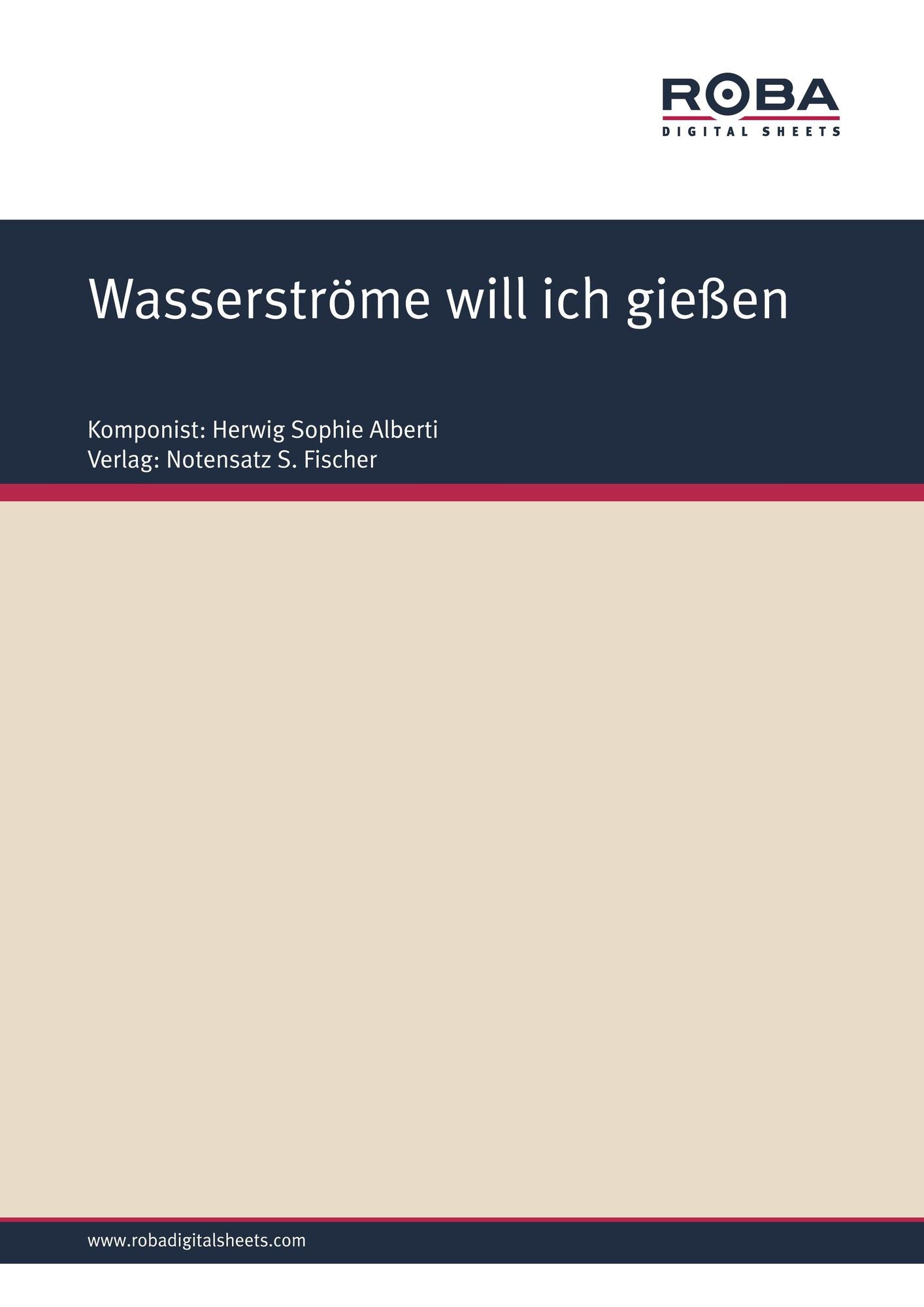 Wasserströme will ich gießen: Sheet Music