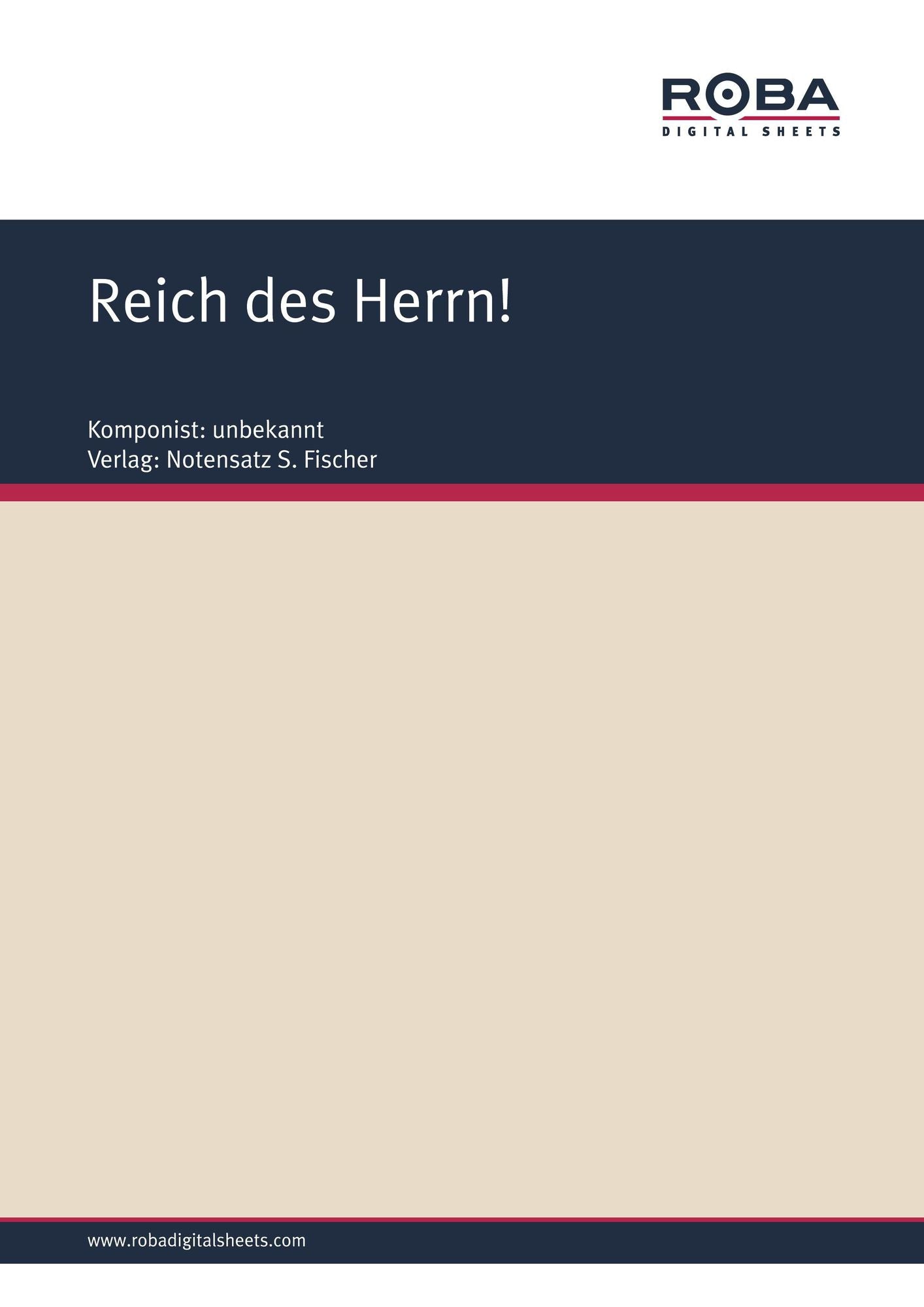 Reich des Herrn!: Sheet Music