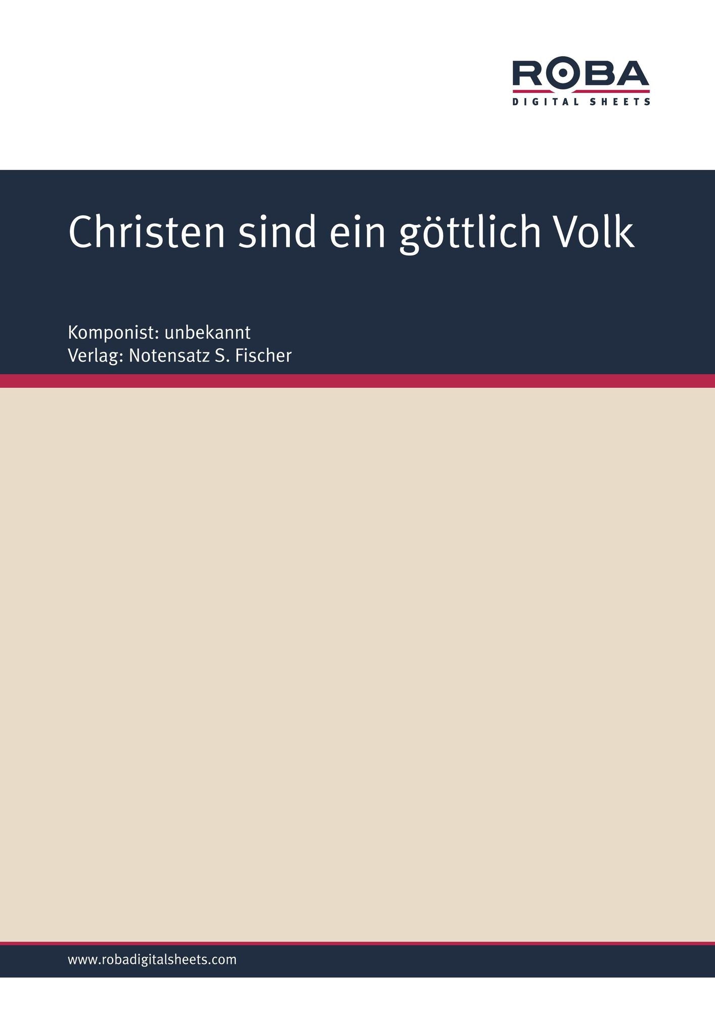 Christen sind ein göttlich Volk: Sheet Music