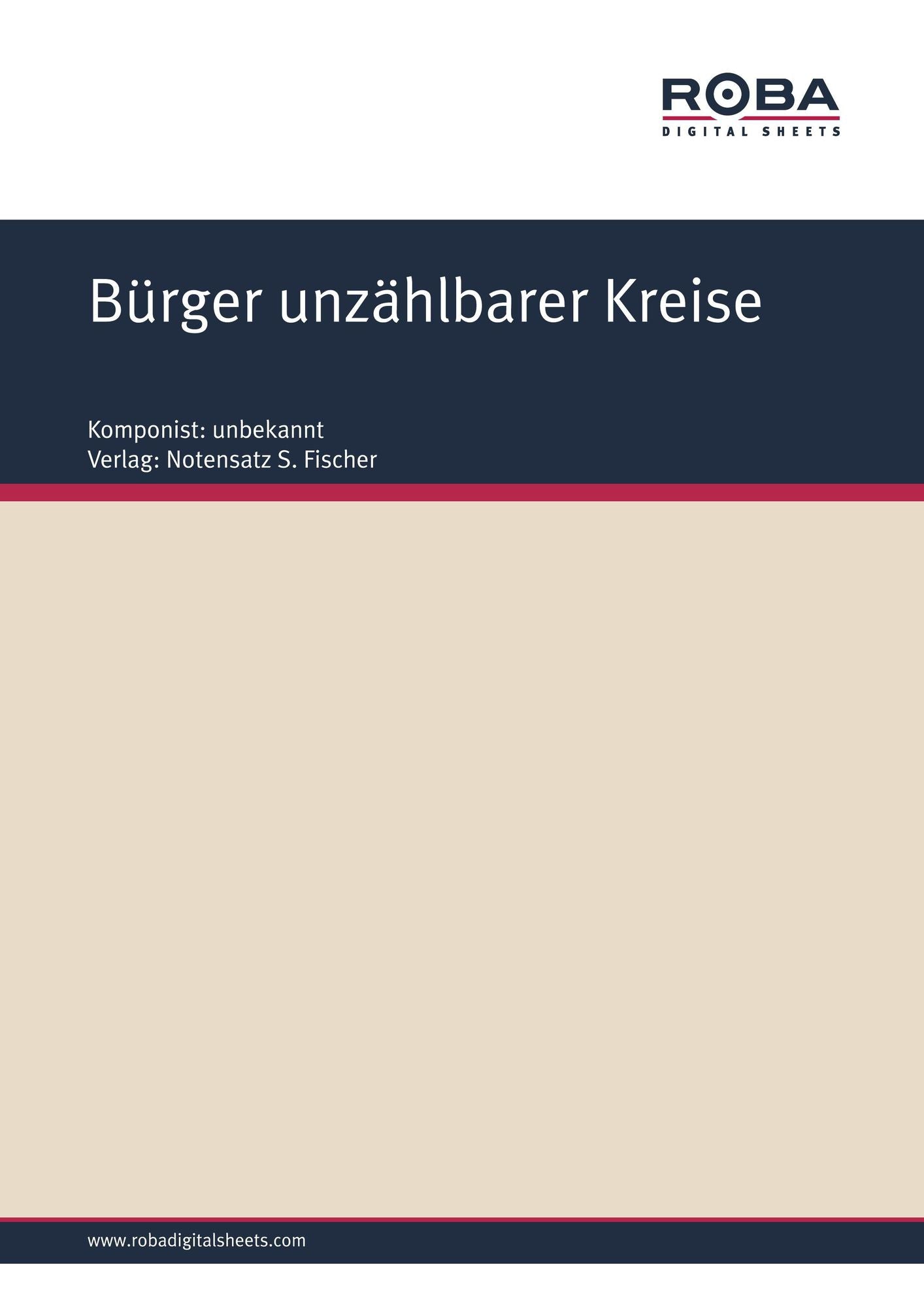 Bürger unzählbarer Kreise: Sheet Music