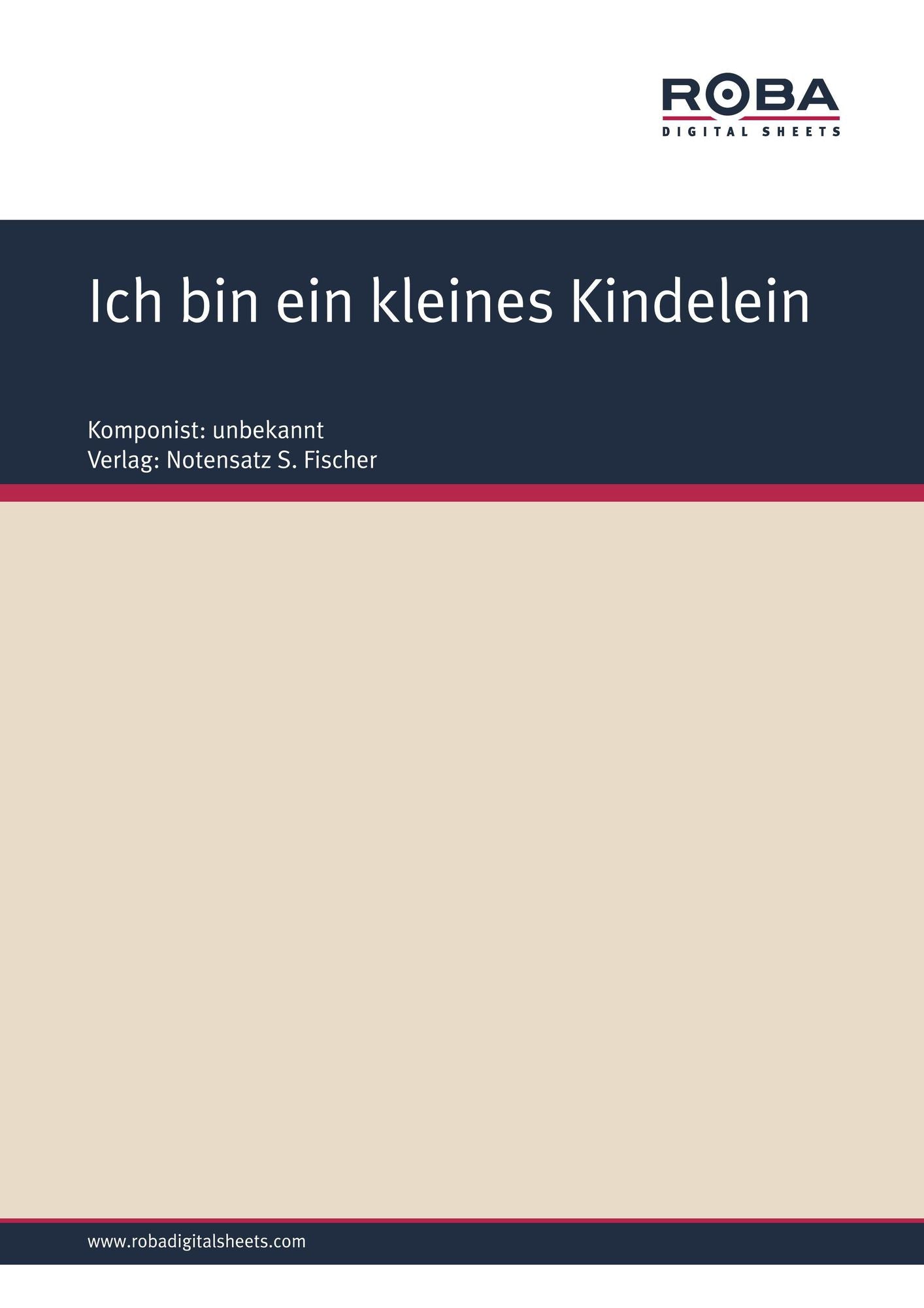 Ich bin ein kleines Kindelein: Sheet Music