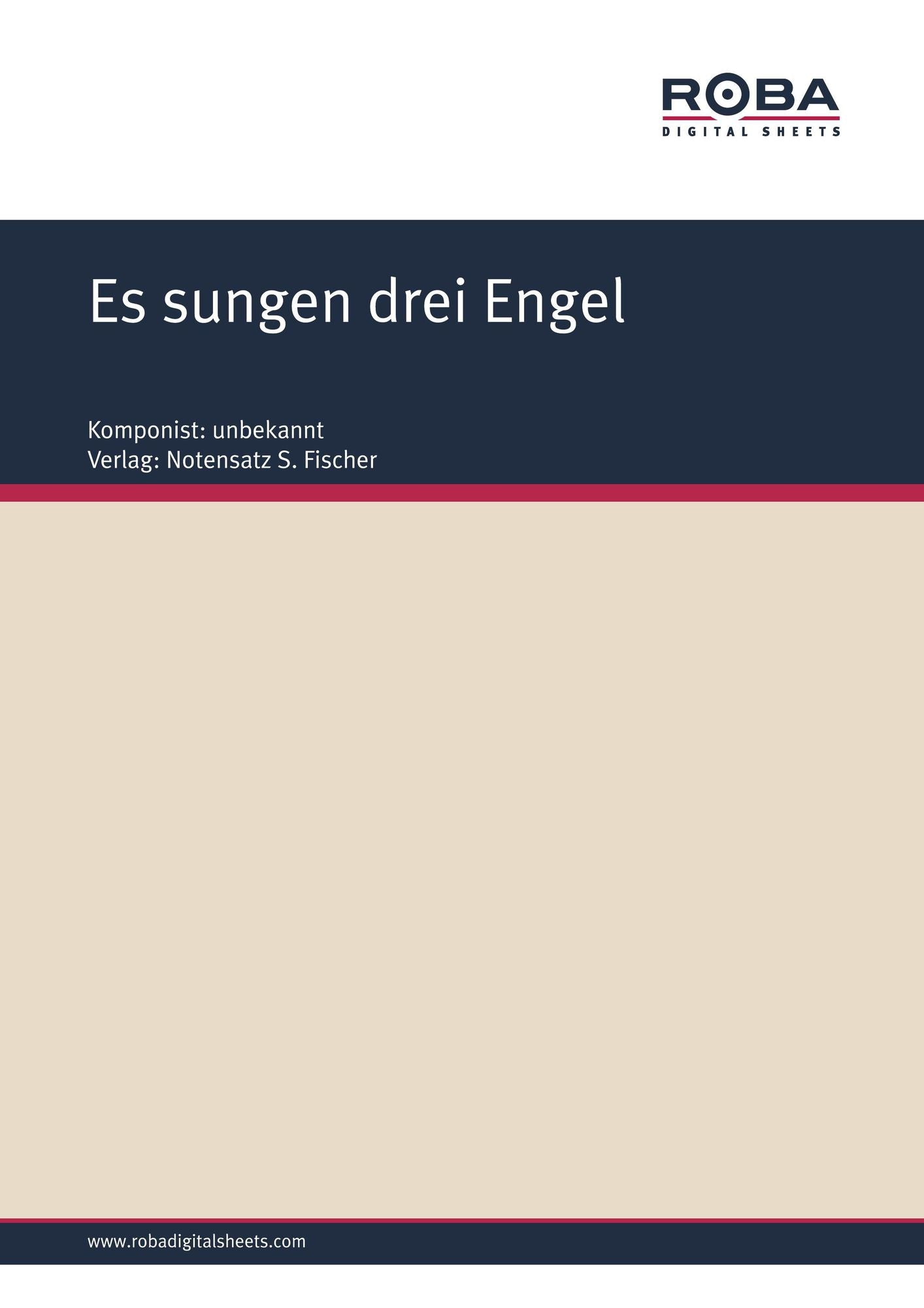 Es sungen drei Engel: Sheet Music