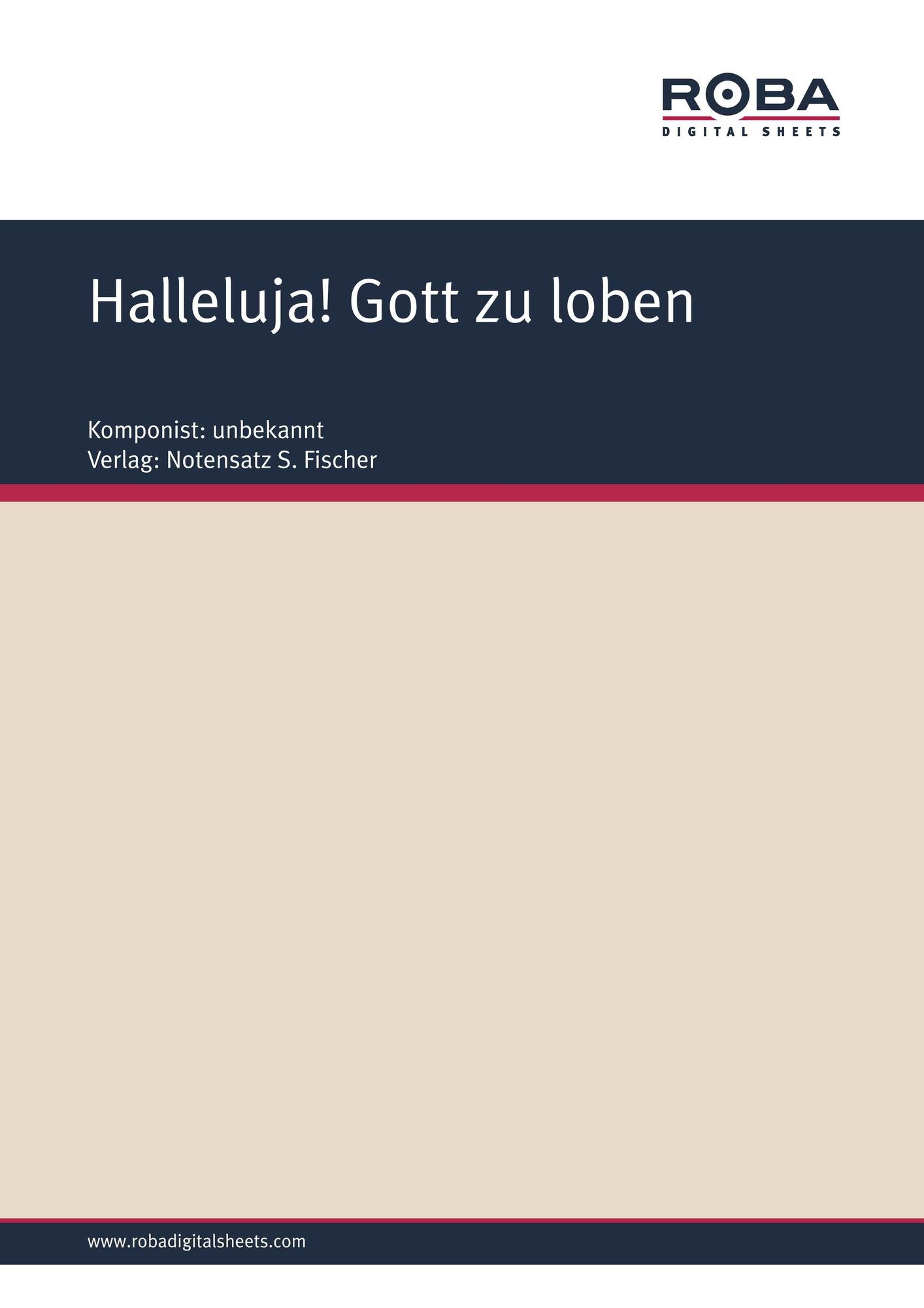 Halleluja! Gott zu loben: Sheet Music