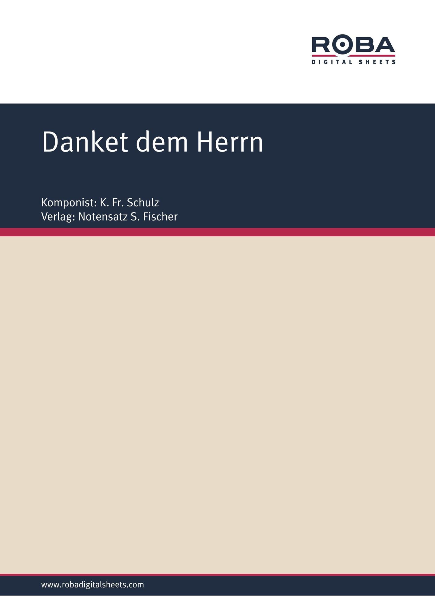 Danket dem Herrn: Sheet Music