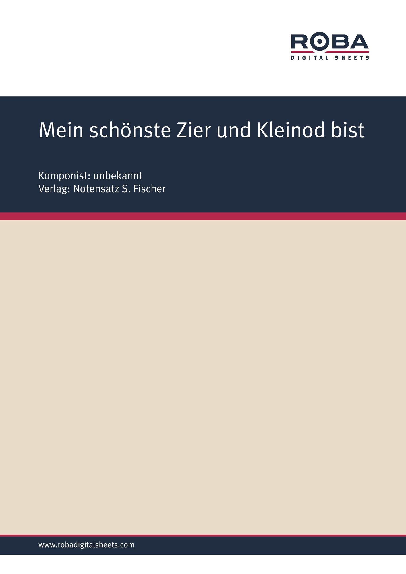 Mein schönste Zier und Kleinod bist: Sheet Music