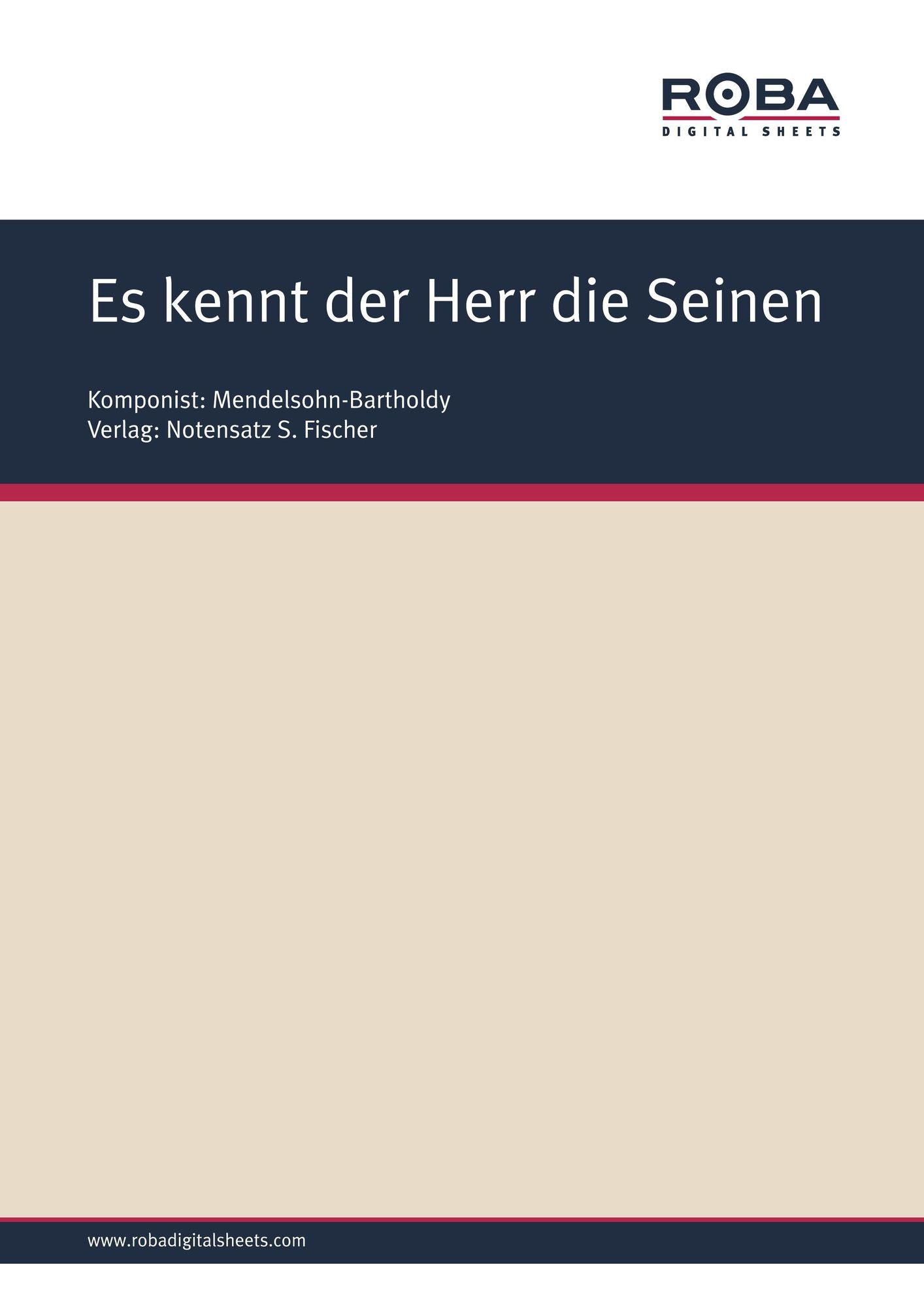 Es kennt der Herr die Seinen: Sheet Music