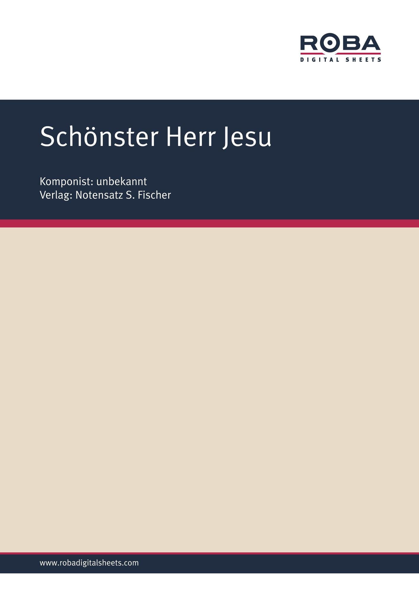 Schönster Herr Jesu: Sheet Music