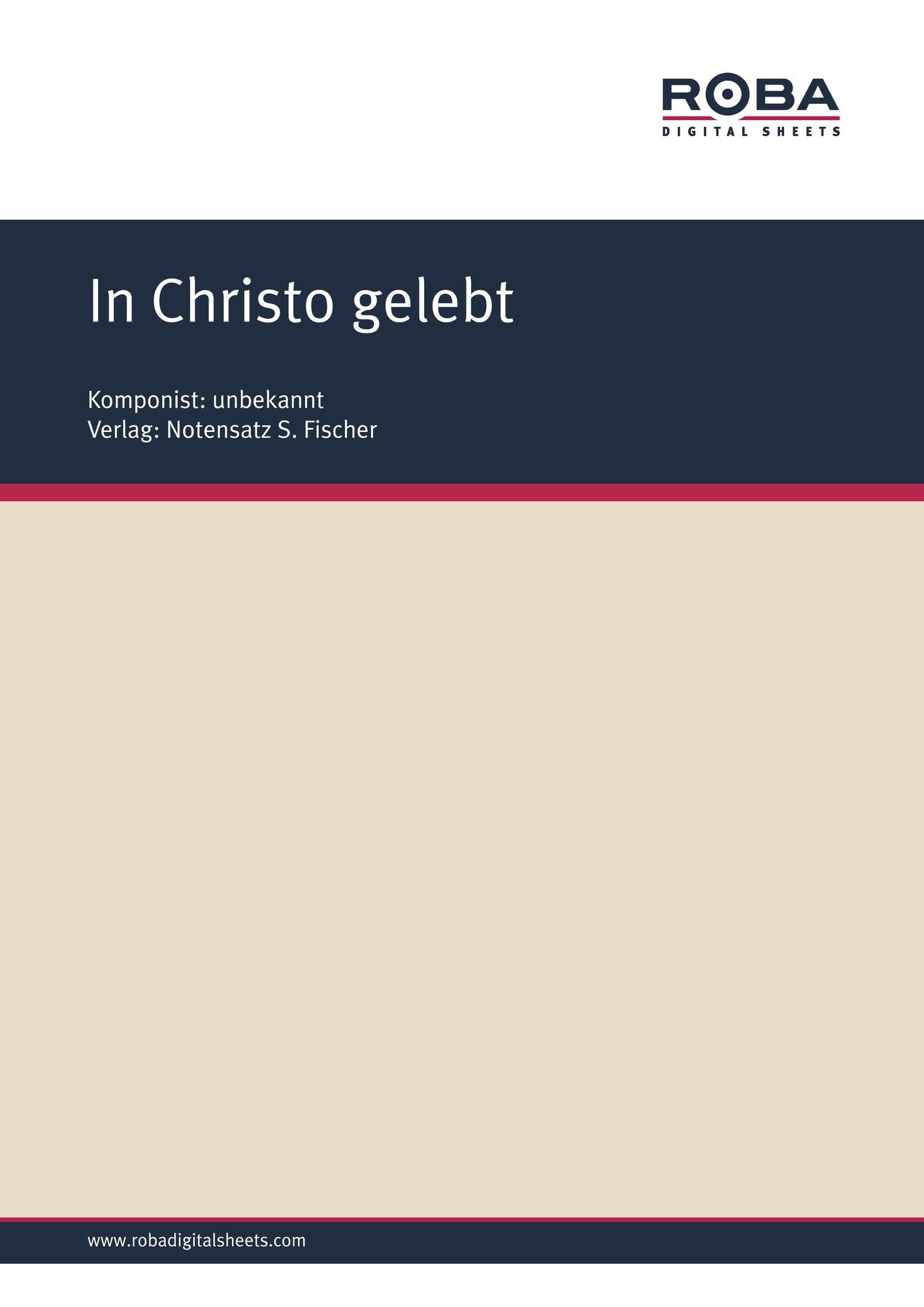 In Christo gelebt: Sheet Music