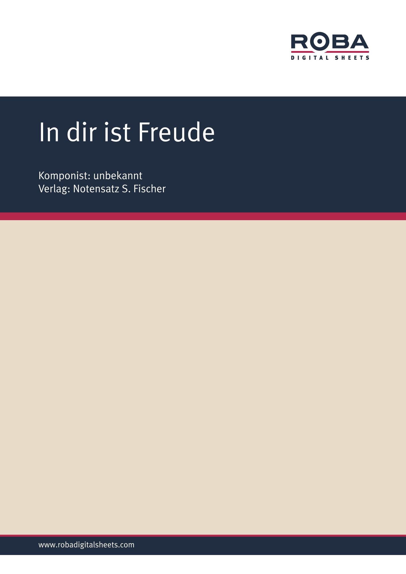 In dir ist Freude: Sheet Music