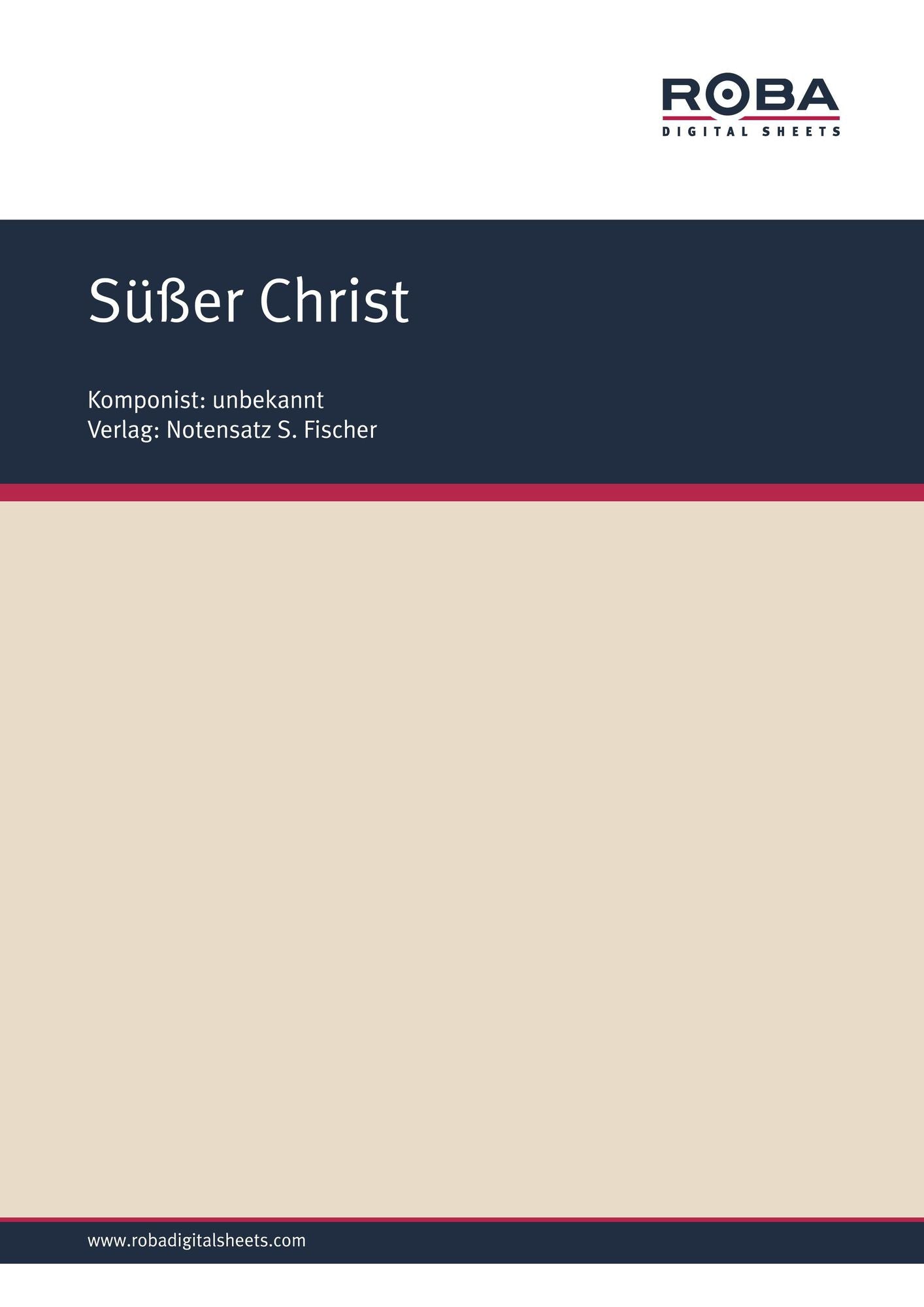Süßer Christ: Sheet Music