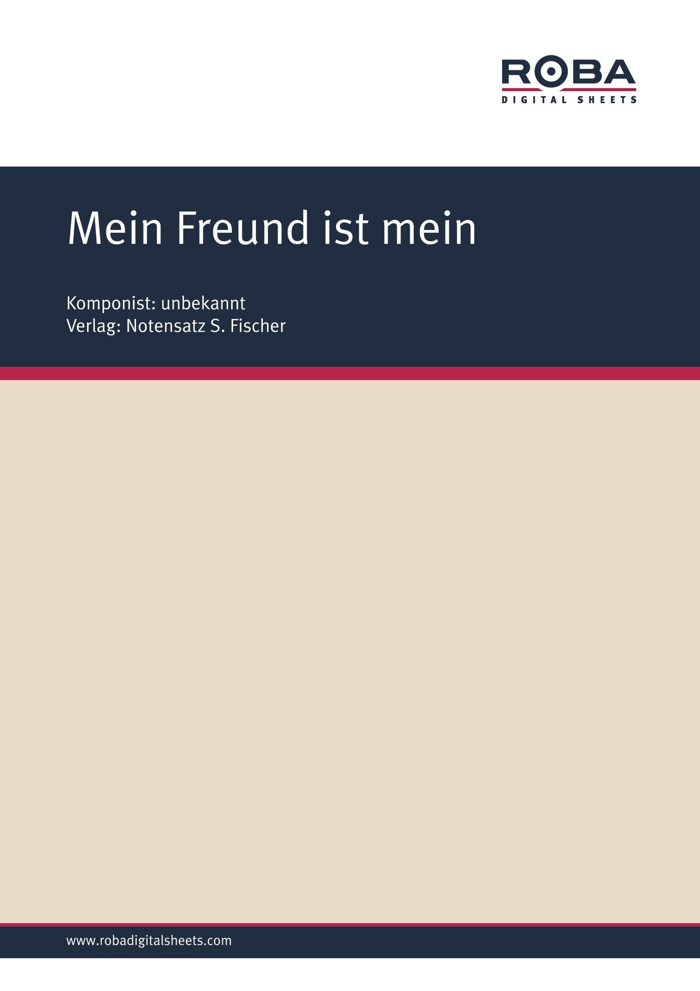 Mein Freund ist mein: Sheet Music