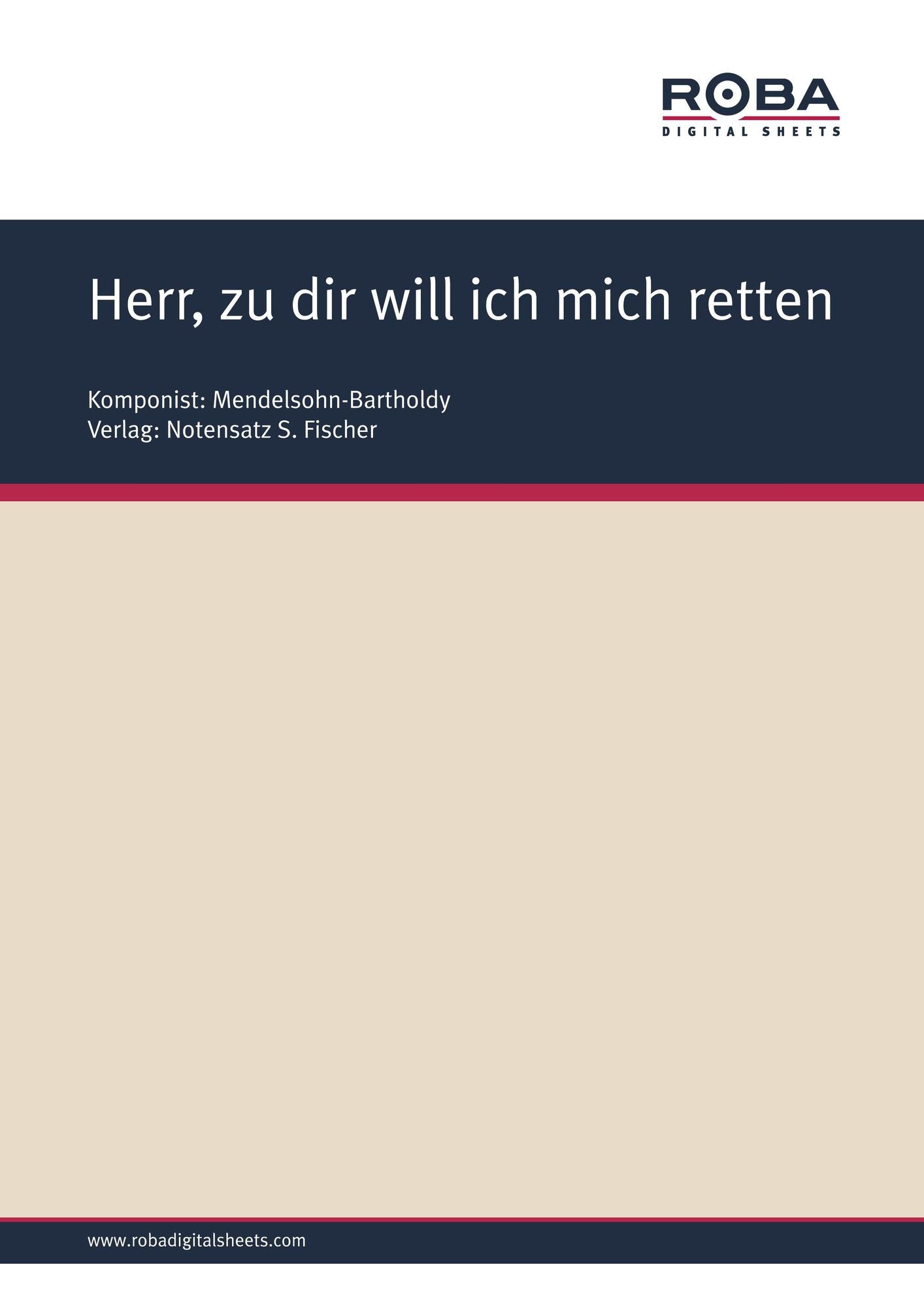 Herr, zu dir will ich mich retten: Sheet Music