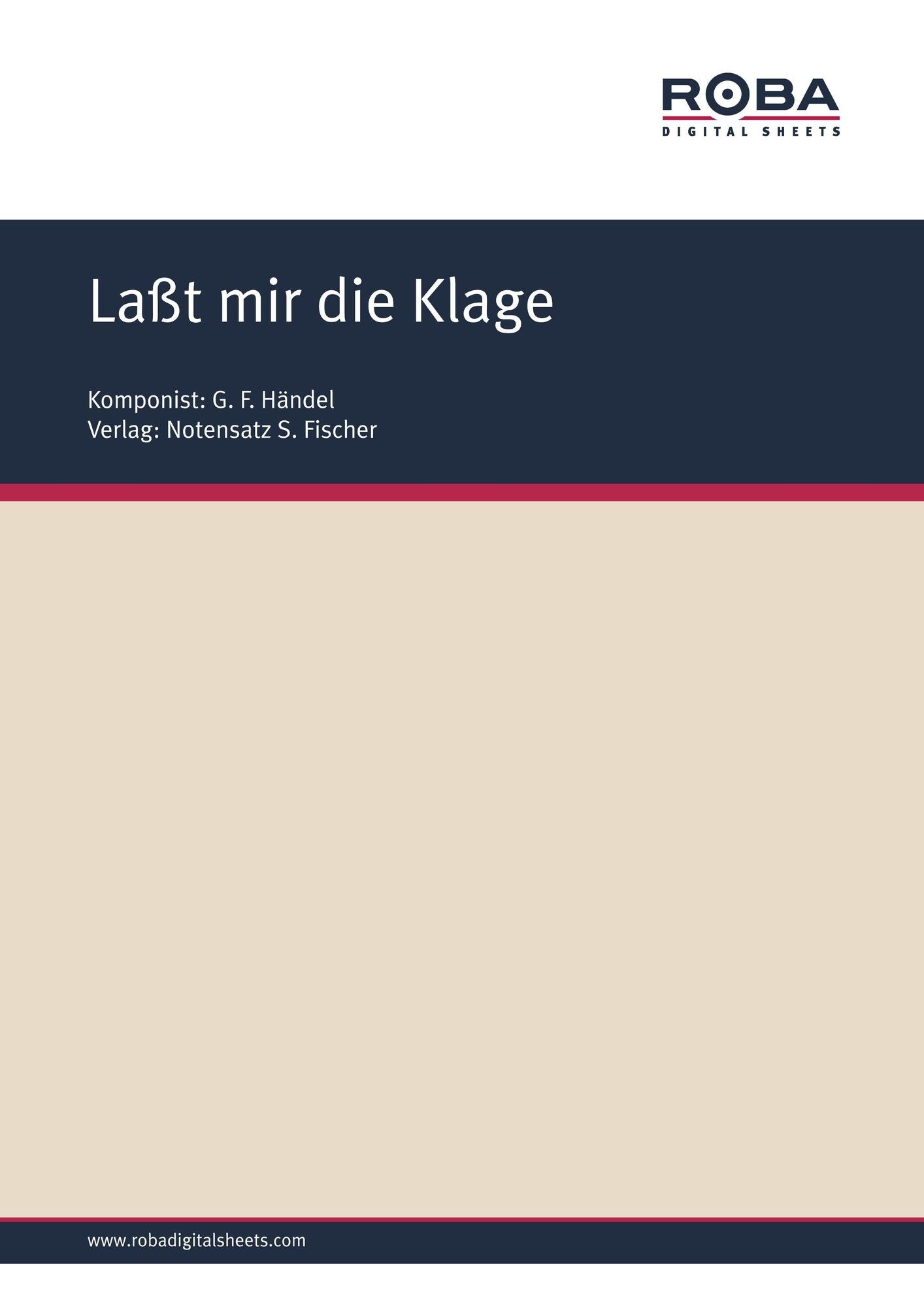 Laßt mir die Klage: Sheet Music