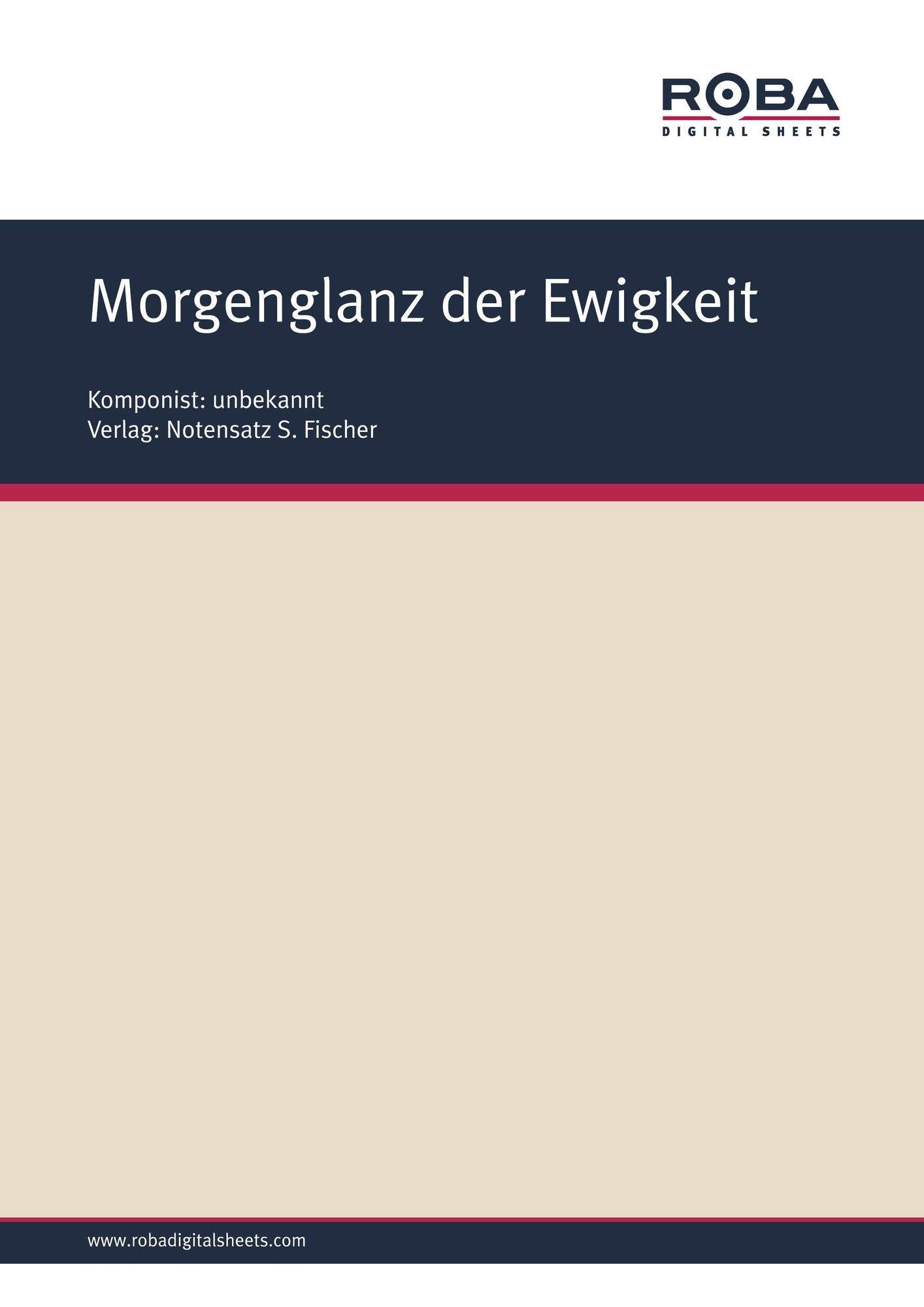 Morgenglanz der Ewigkeit: Sheet Music