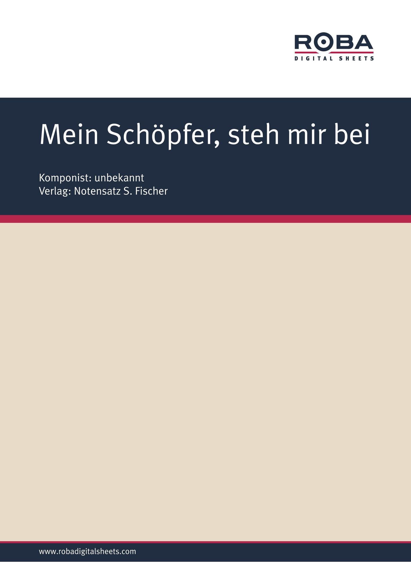 Mein Schöpfer, steh mir bei: Sheet Music
