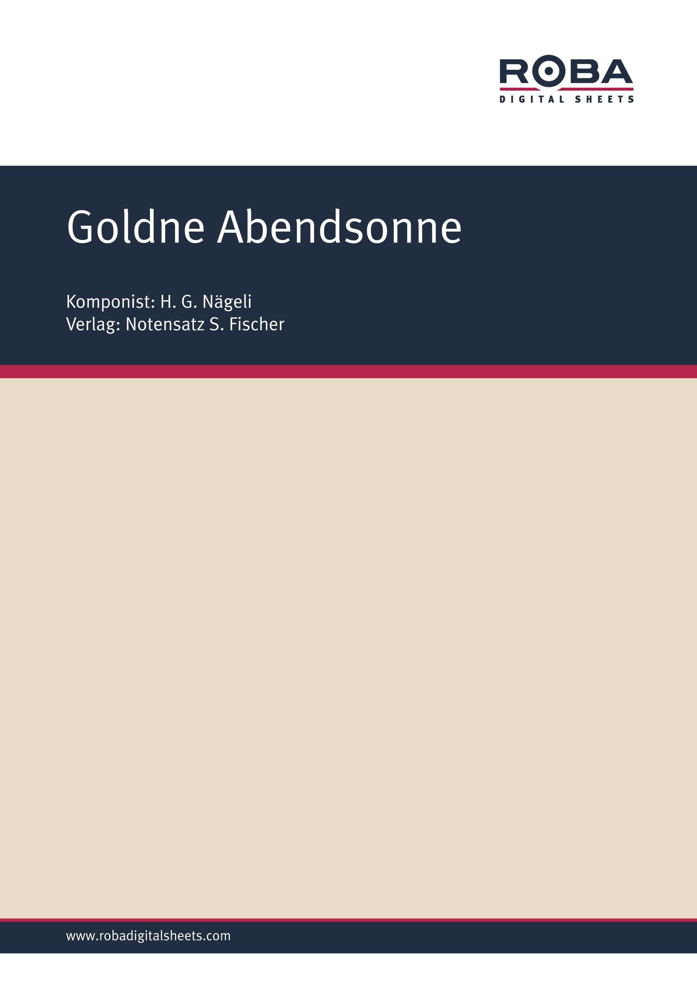 Goldne Abendsonne: Sheet Music