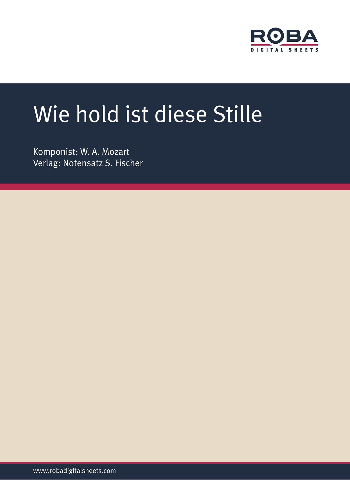 Wie hold ist diese Stille: Sheet Music