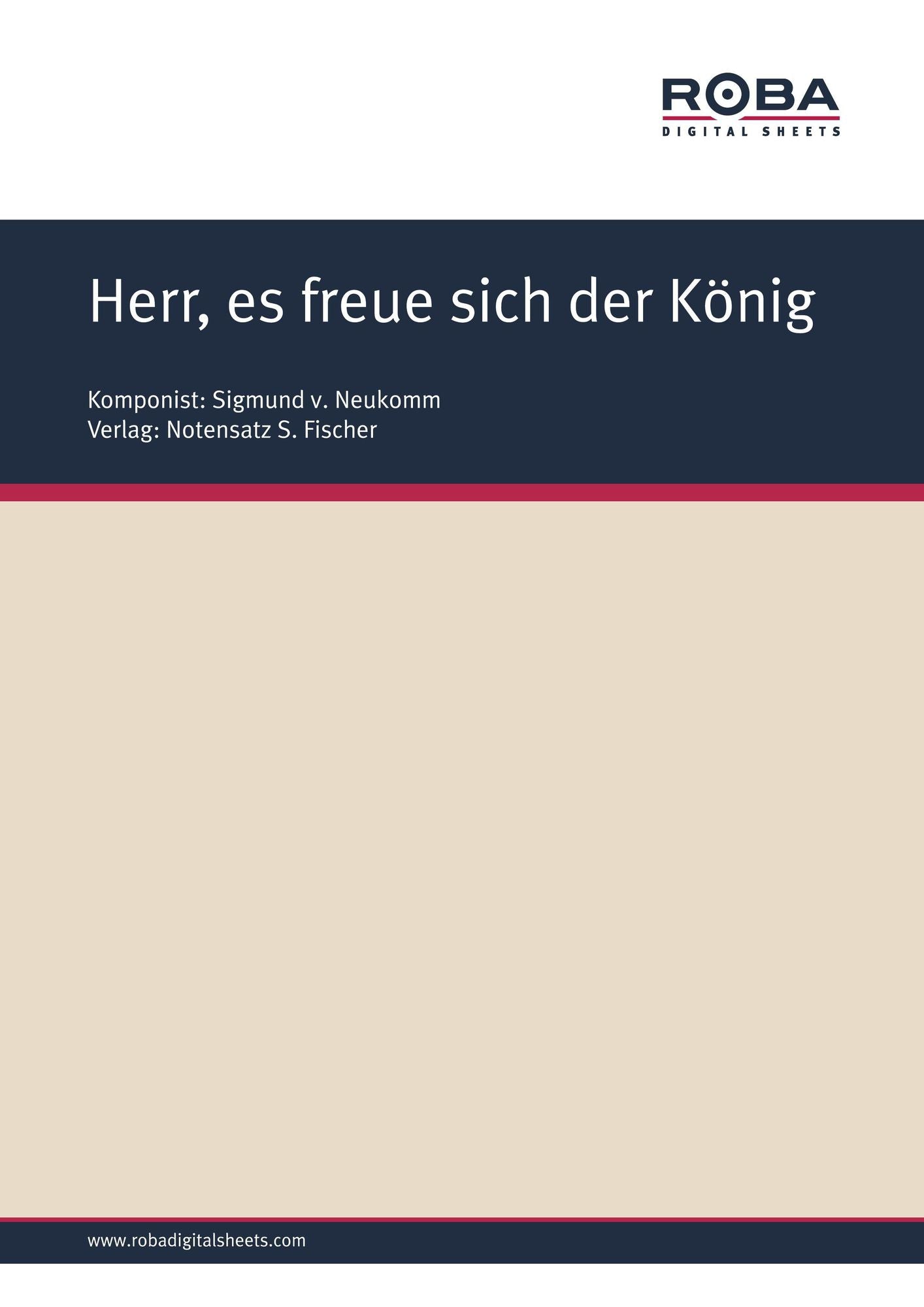 Herr, es freue sich der König: Sheet Music