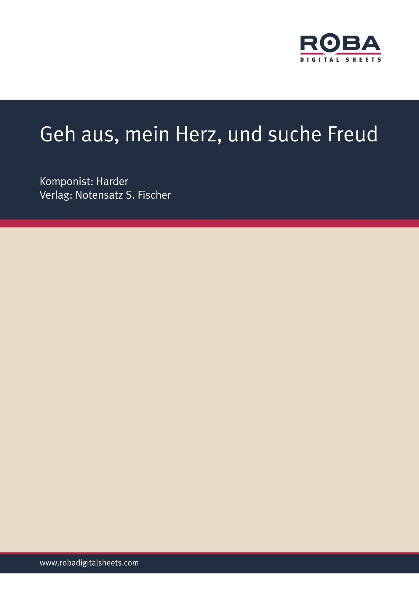 Geh aus, mein Herz, und suche Freud : Sheet Music