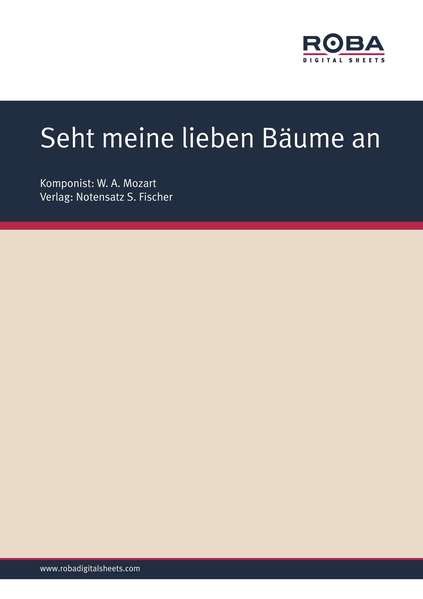 Seht meine lieben Bäume an: Sheet Music