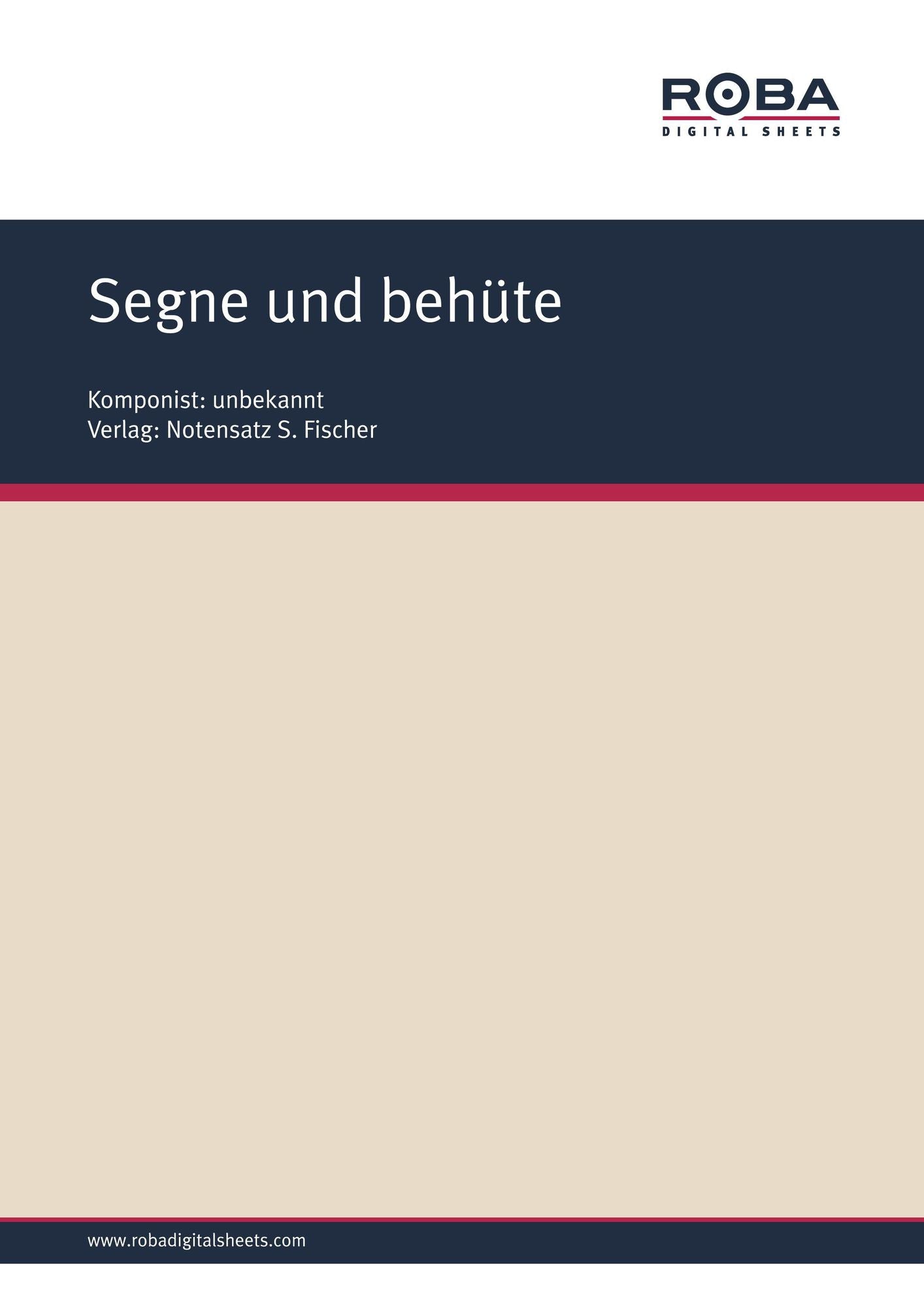 Segne und behüte: Sheet Music