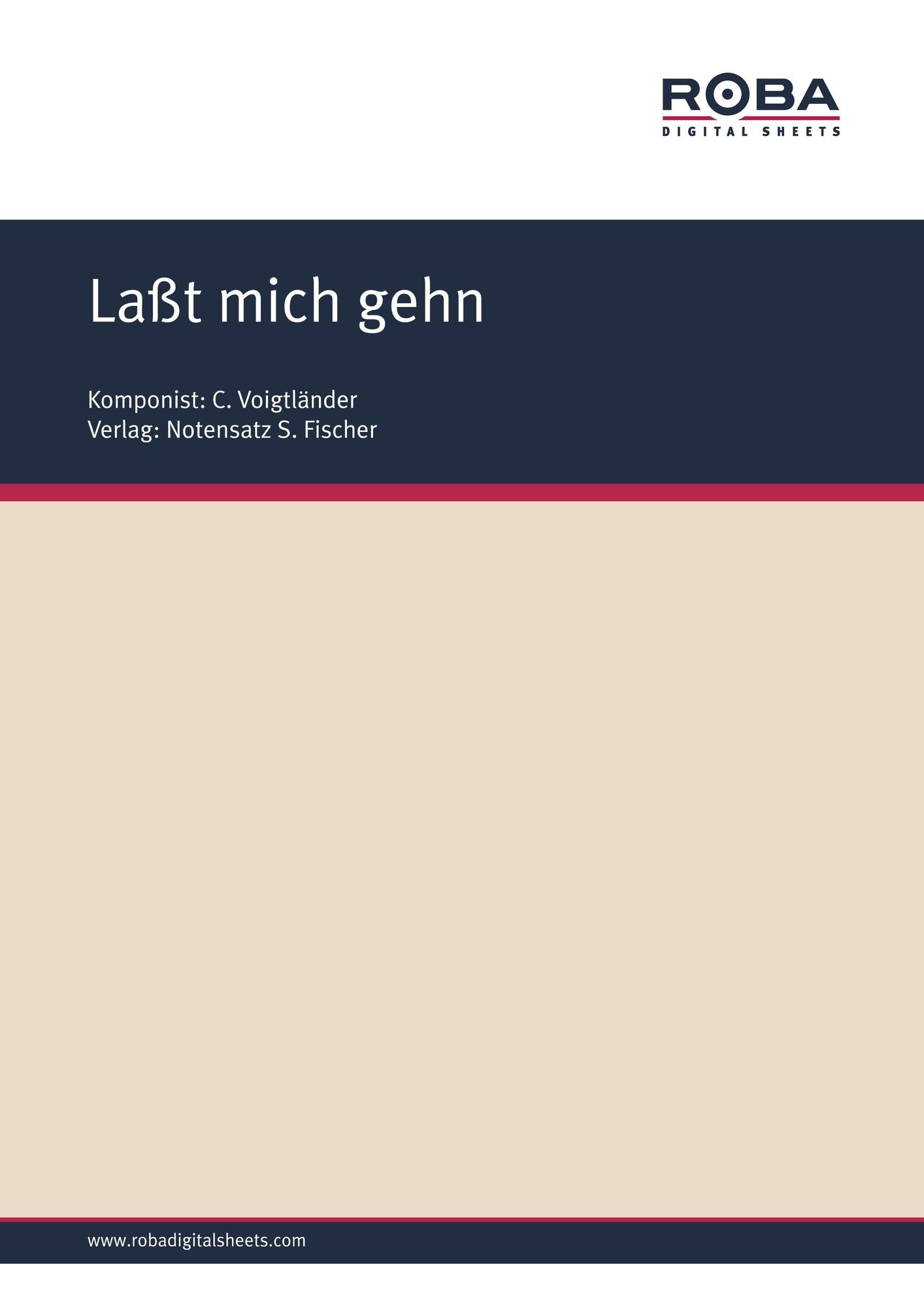 Laßt mich gehn: Sheet Music