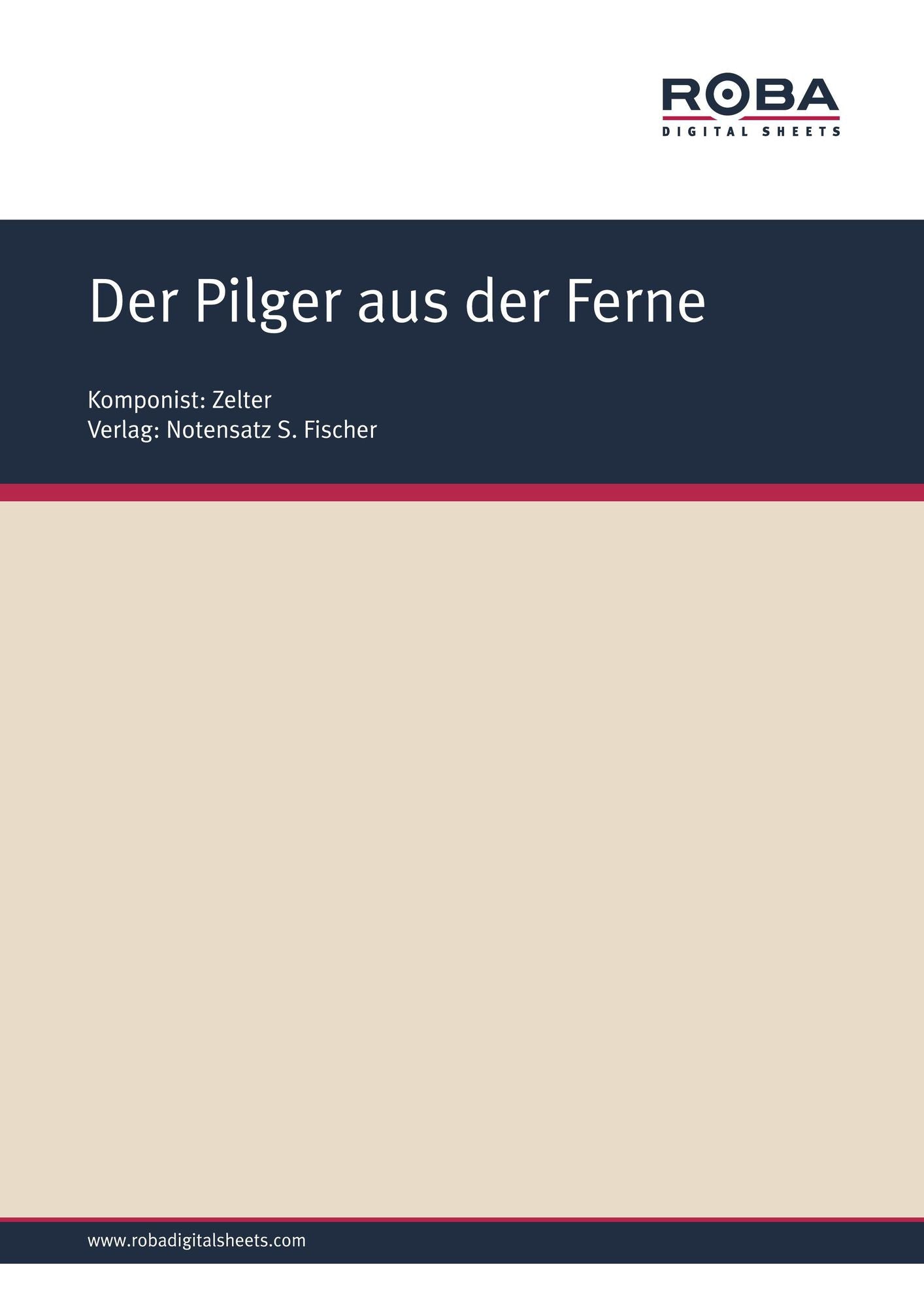 Der Pilger aus der Ferne: Sheet Music