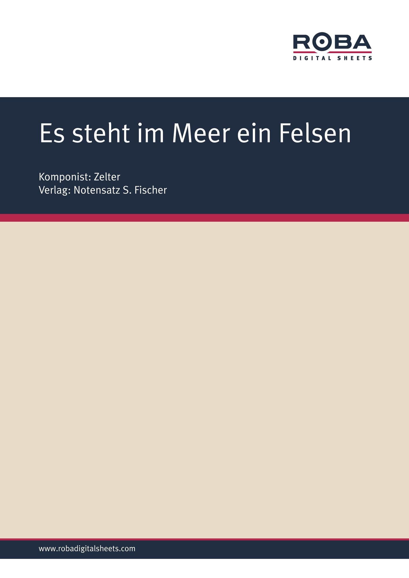 Es steht im Meer ein Felsen: Sheet Music