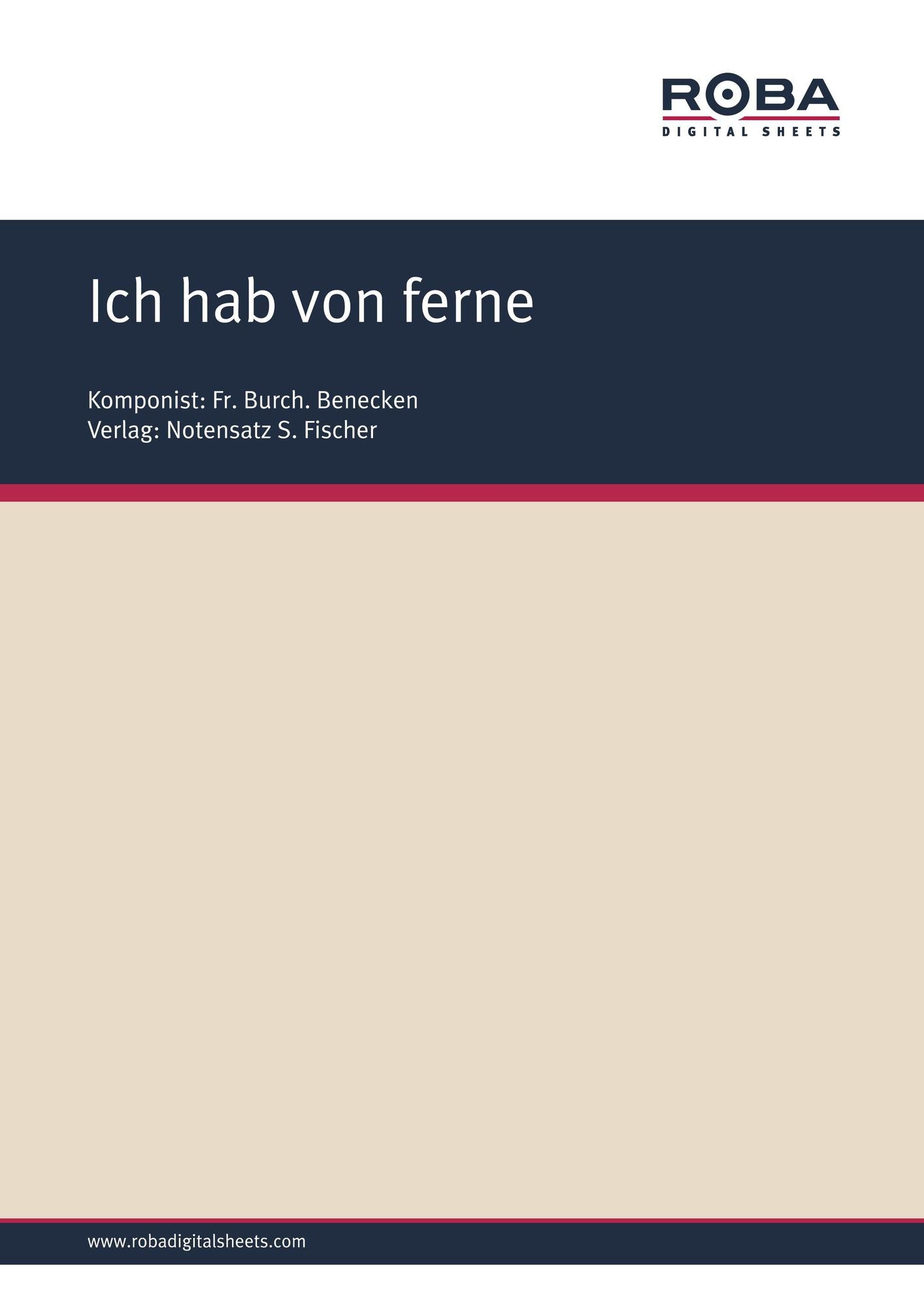 Ich hab von ferne: Sheet Music