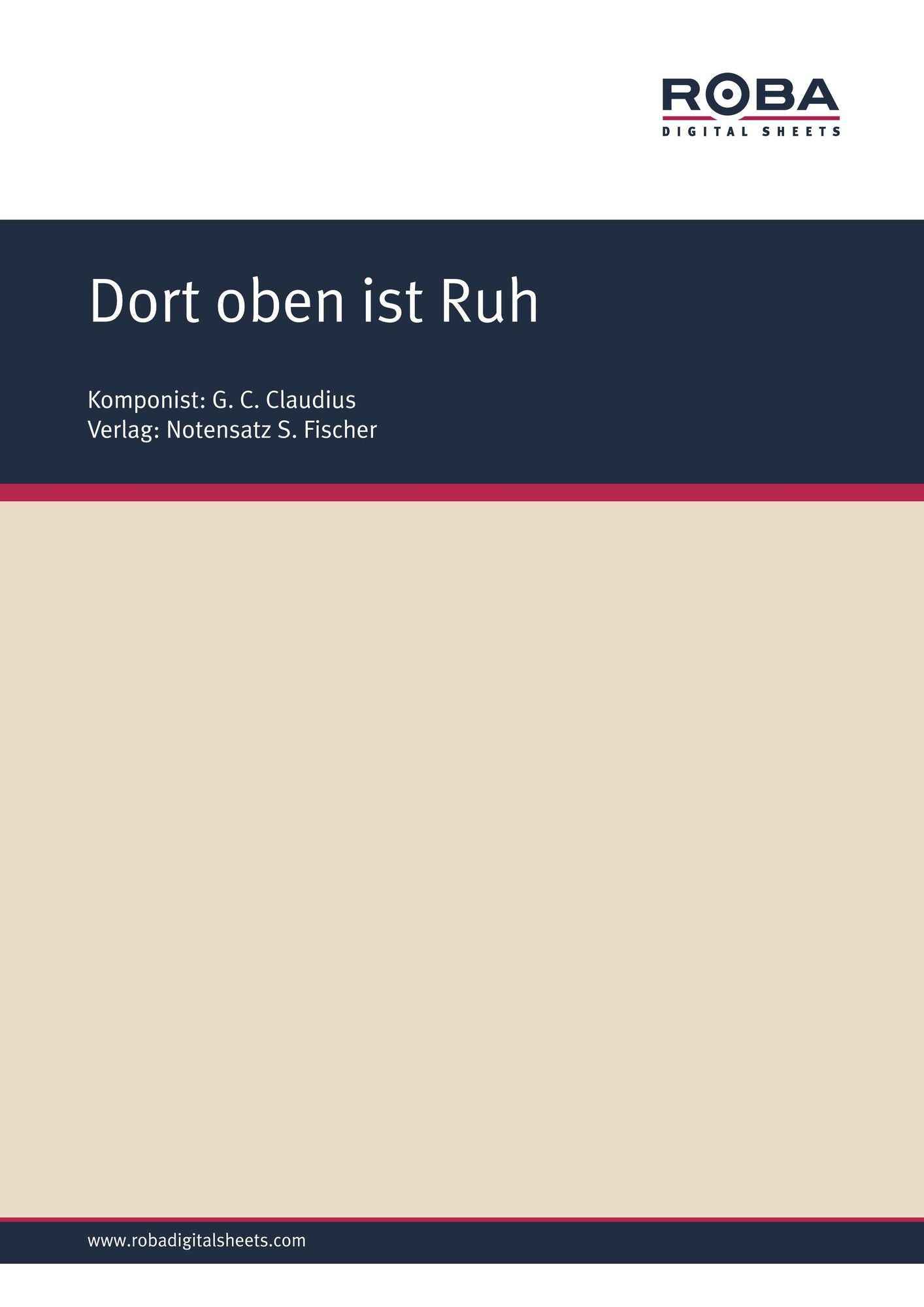 Dort oben ist Ruh: Sheet Music