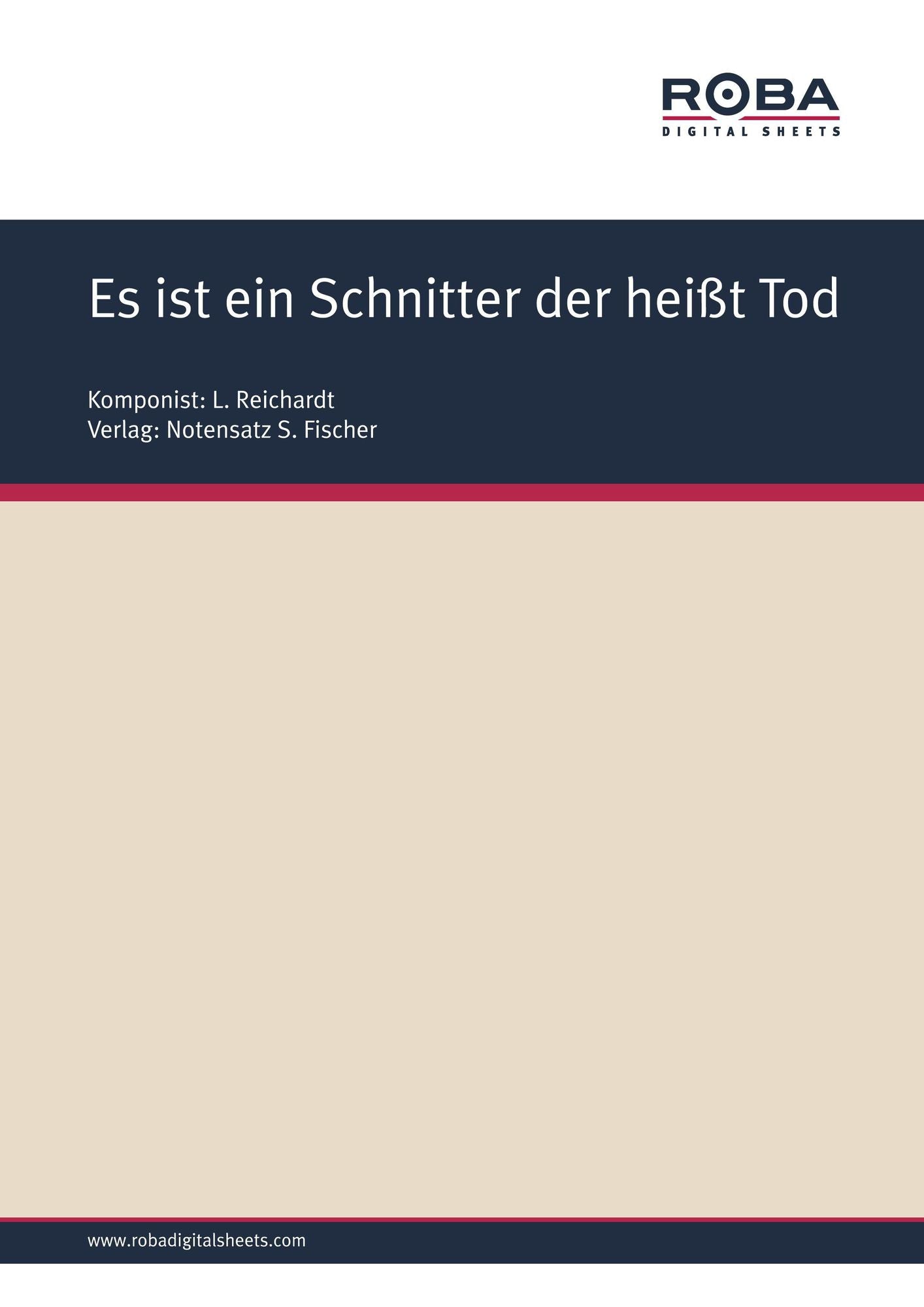 Es ist ein Schnitter der heißt Tod: Sheet Music
