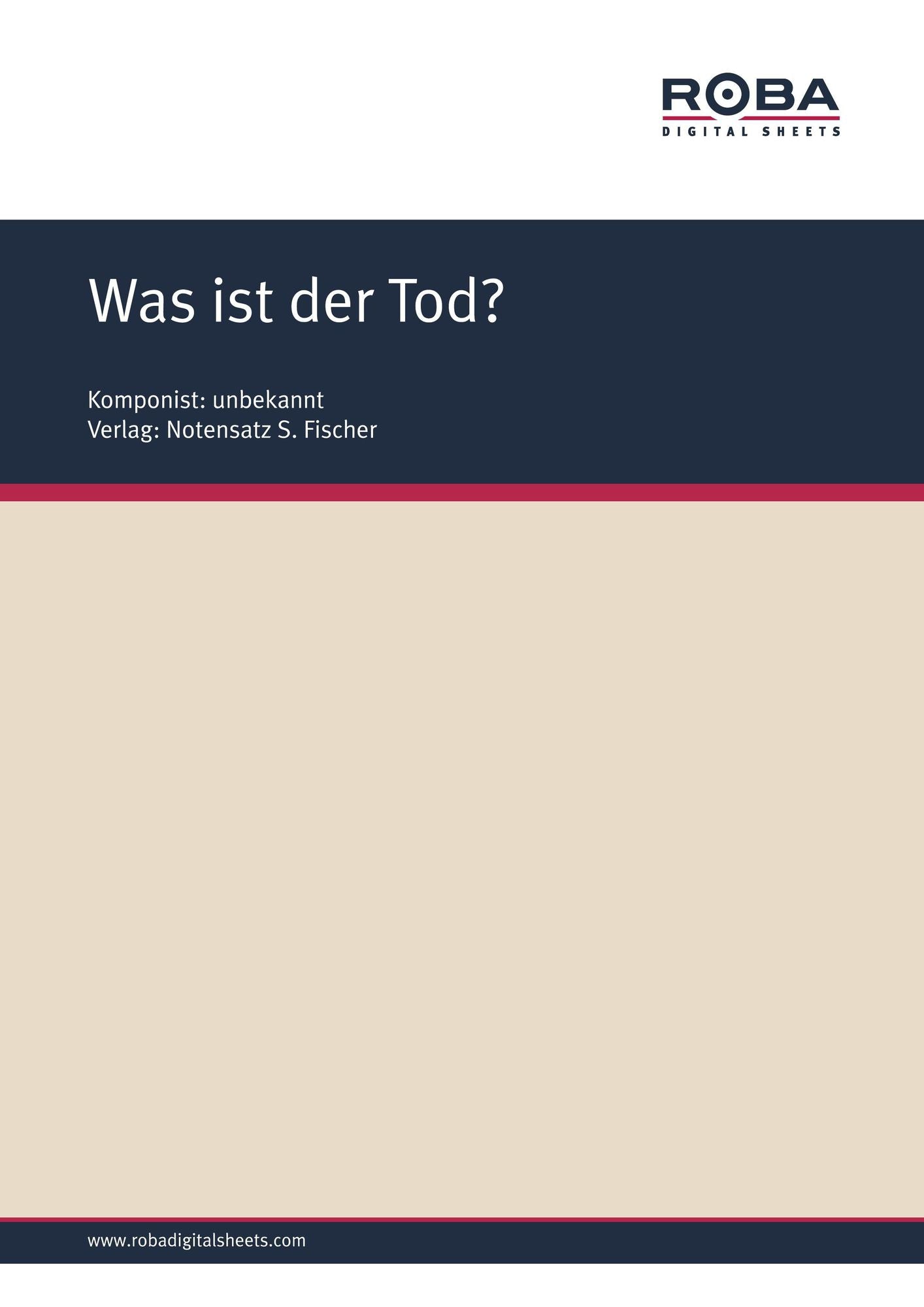 Was ist der Tod?: Sheet Music