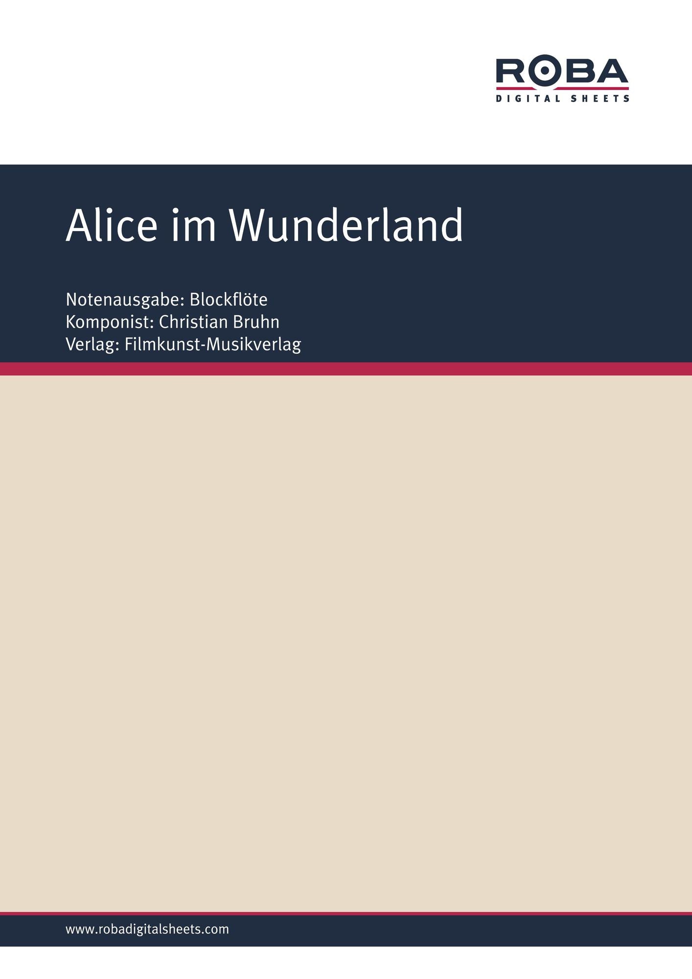 Alice im Wunderland: Single Songbook; Instrument: Recorder