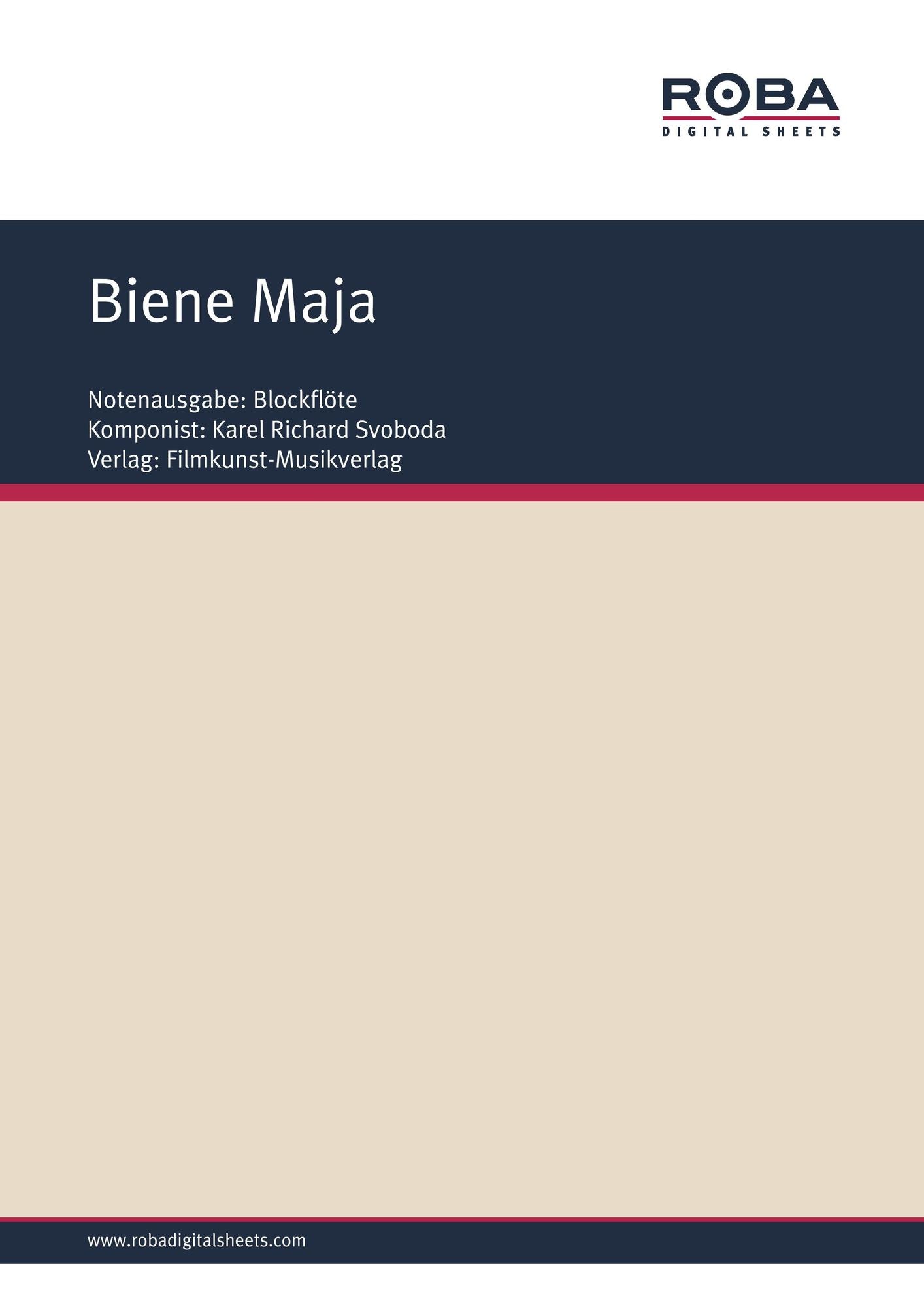 Biene Maja: Single Songbook; Instrument: Recorder