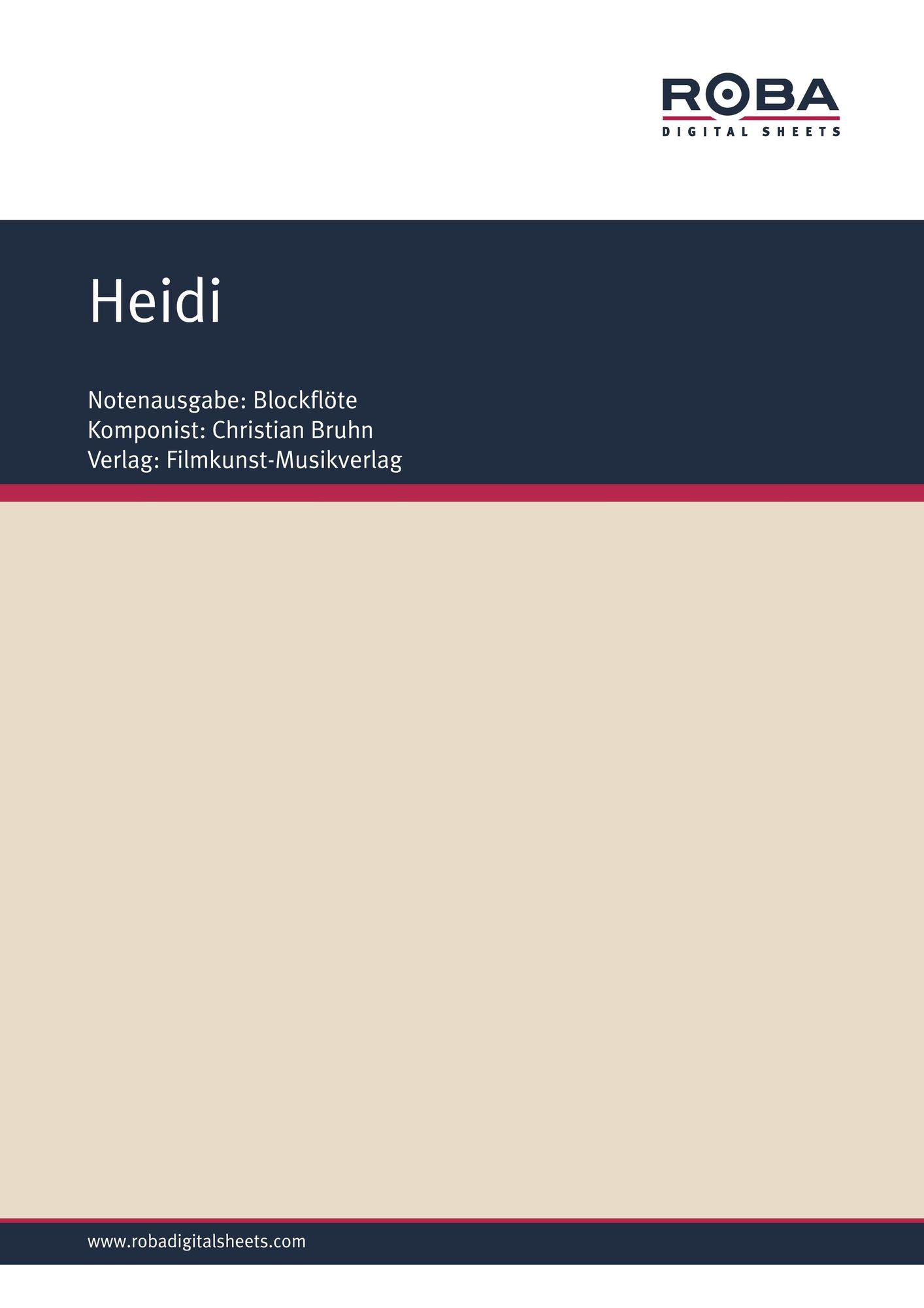 Heidi: Single Songbook; Instrument: Recorder