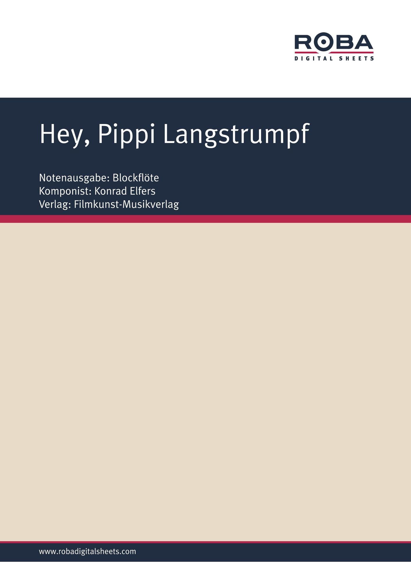 Hey, Pippi Langstrumpf: Single Songbook; Instrument: Recorder