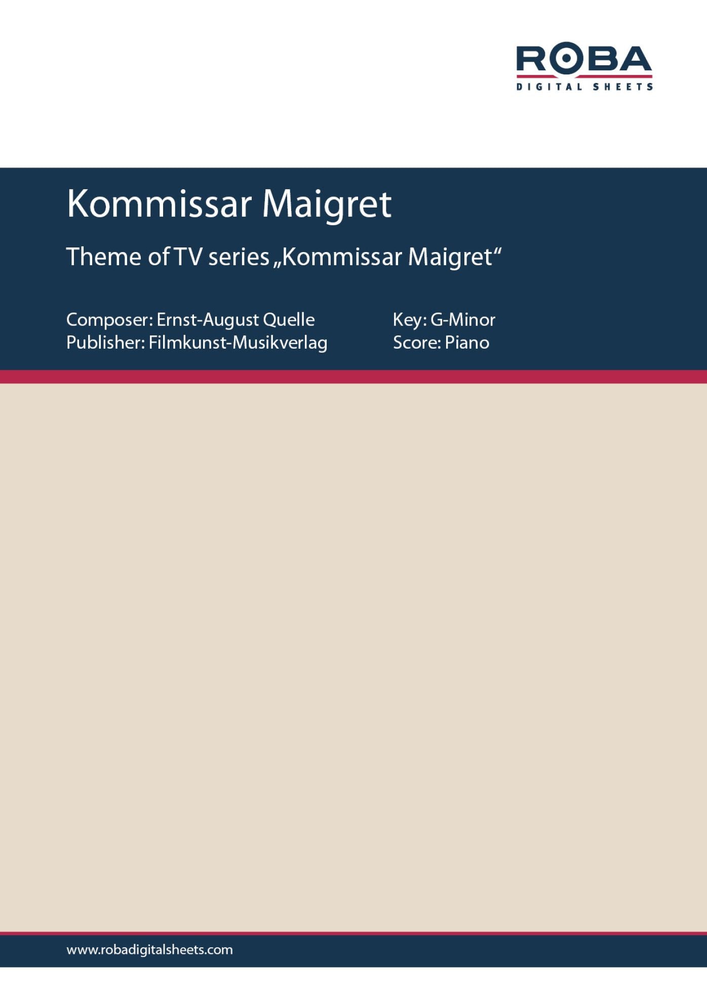 Kommissar Maigret: Single Songbook, Theme of TV series "Kommissar Maigret"