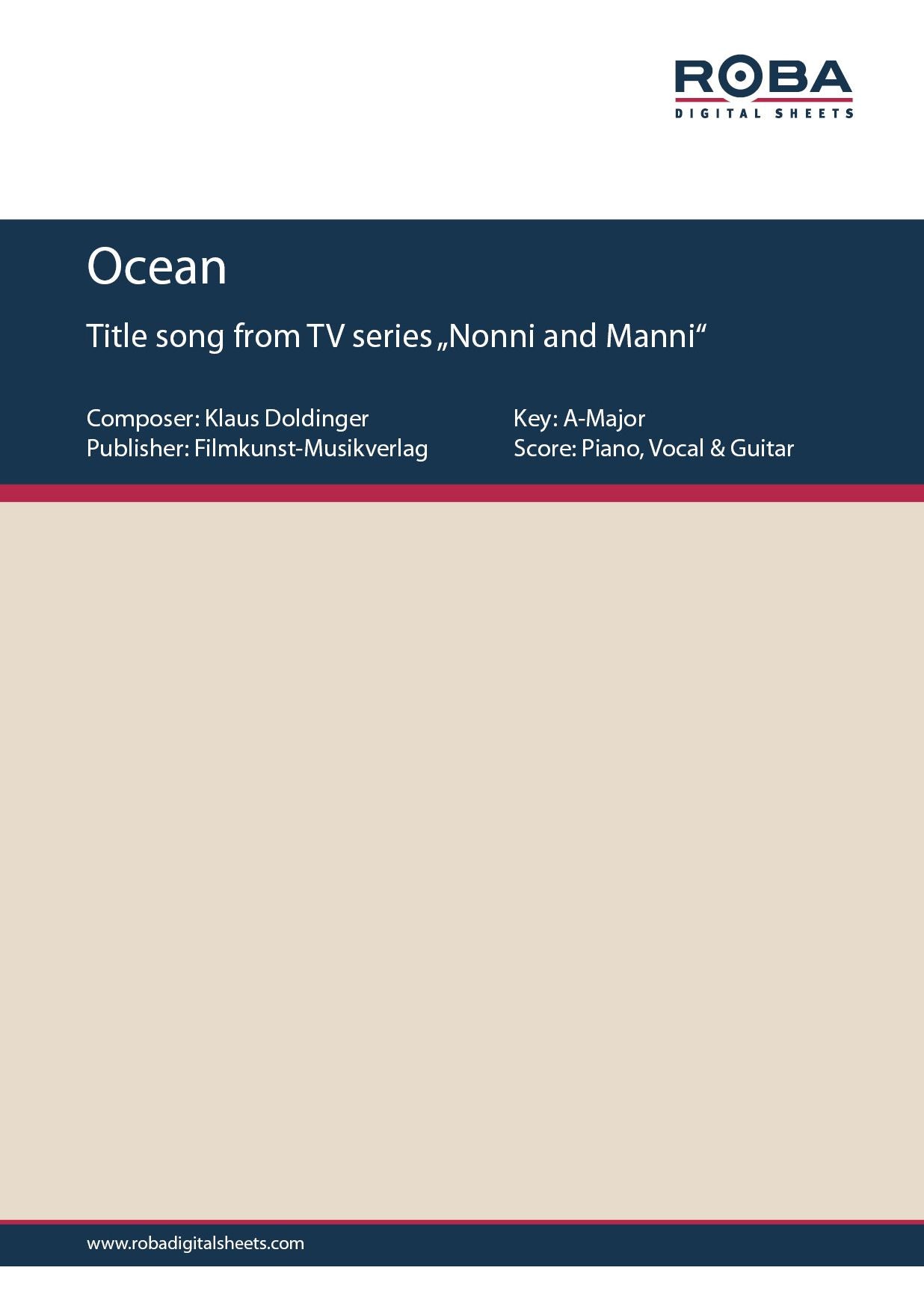 Ocean : Single Songbook; Title song from TV series "Nonni and Manni"