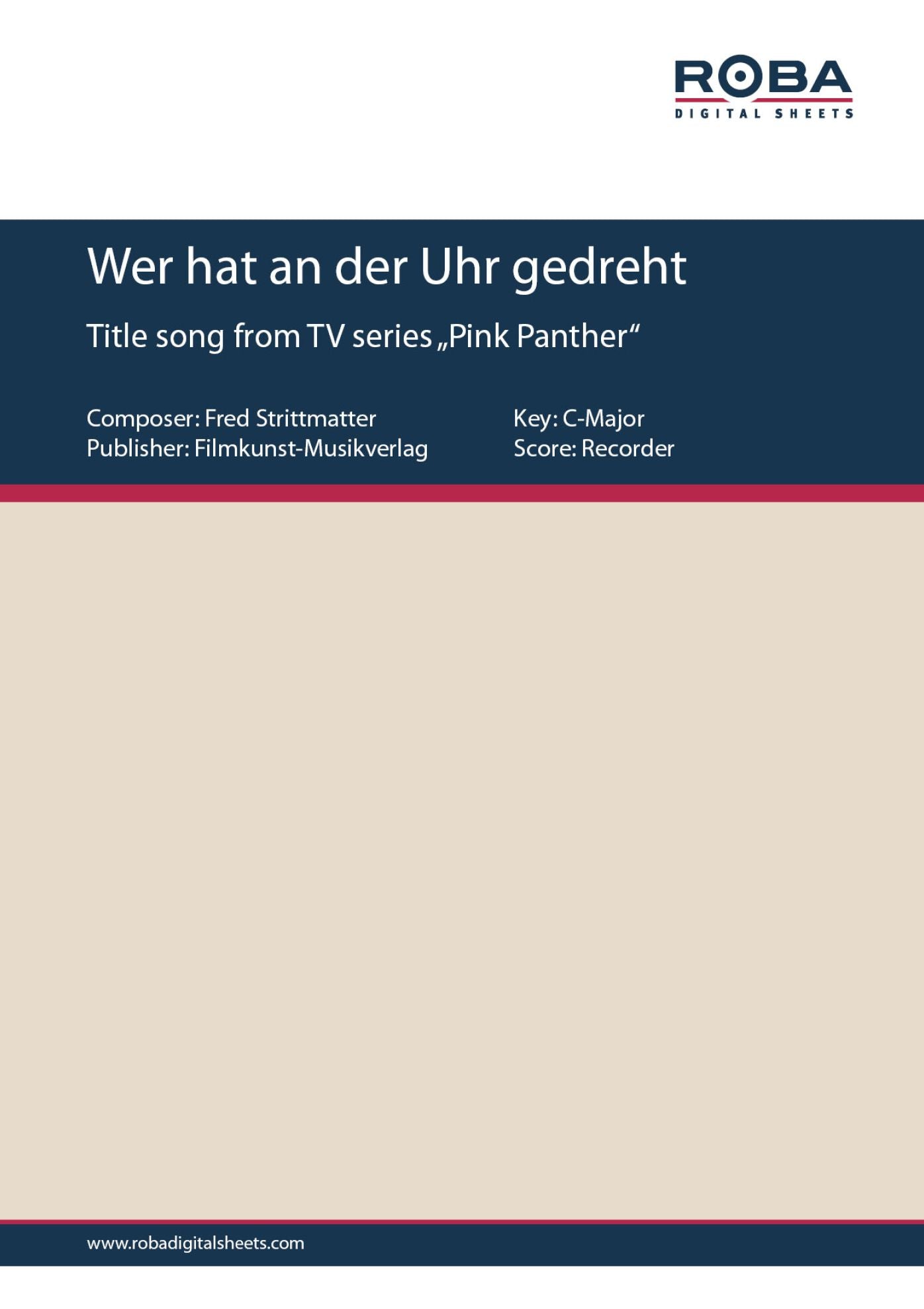 Wer hat an der Uhr gedreht: Single Songbook; Instrument: Recorder