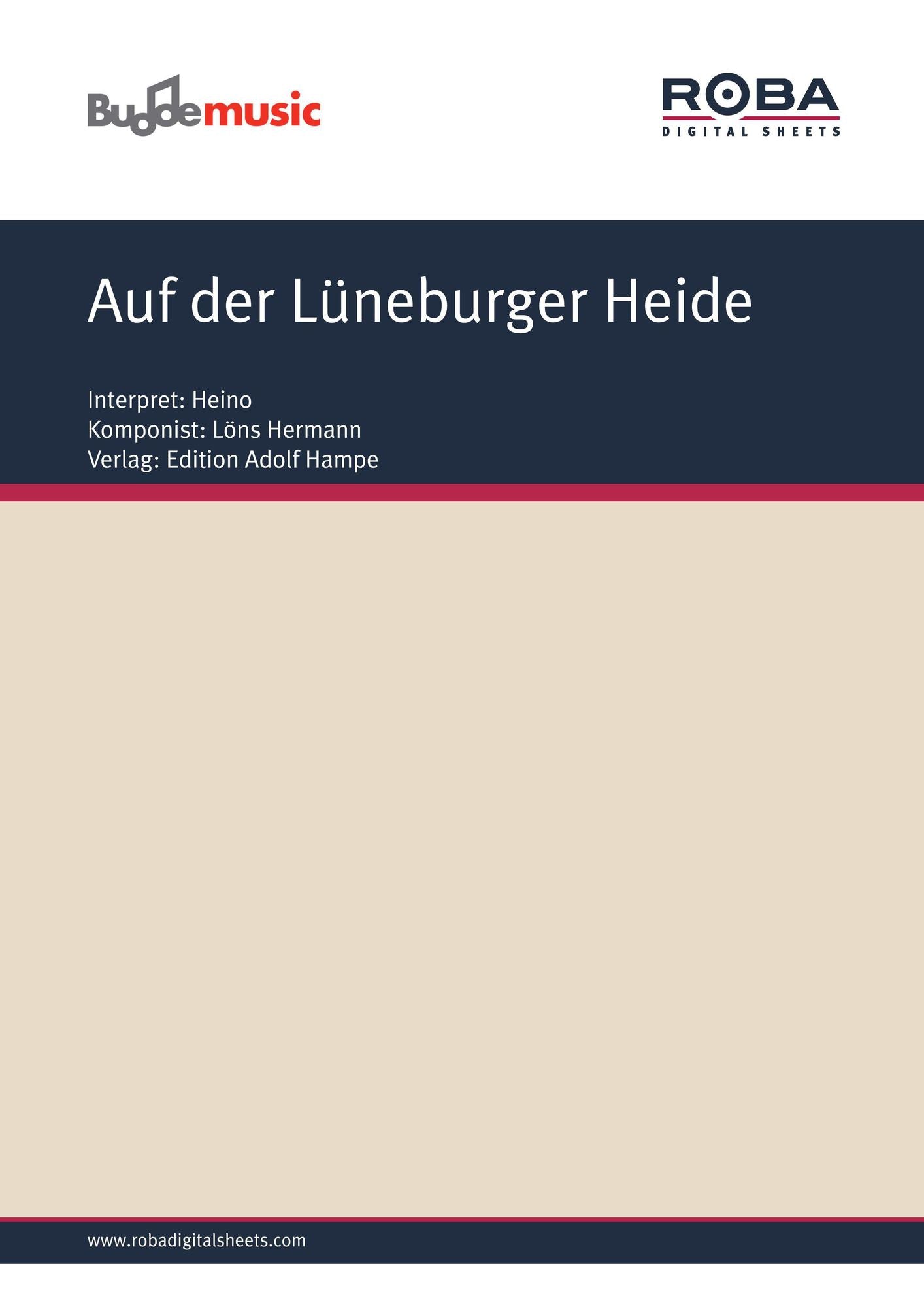 Auf der Lüneburger Heide: as performed by Heino, Single Songbook