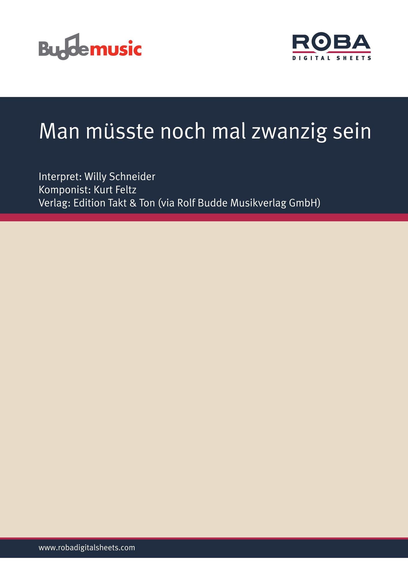 Man müsste noch mal zwanzig sein: as performed by Willy Schneider, Single Songbook